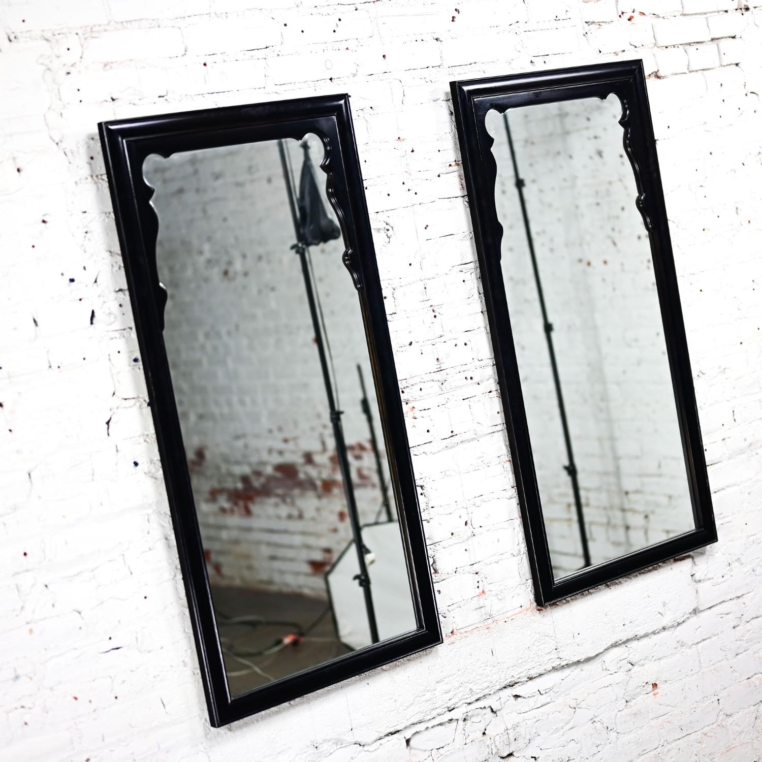 Black & Burl Chin Hua Pair of Mirrors by Raymond K. Sabota for Century Furn 5