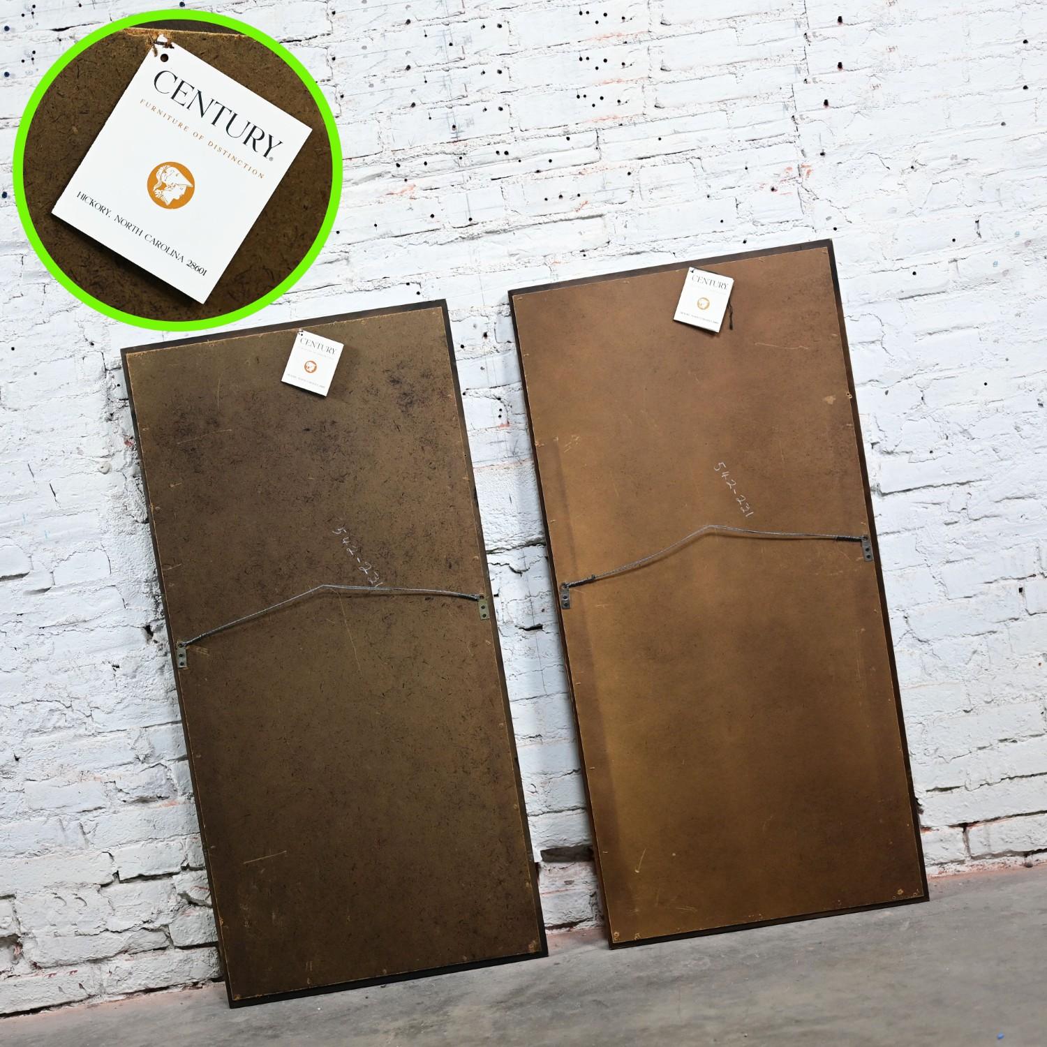 20th Century Black & Burl Chin Hua Pair of Mirrors by Raymond K. Sabota for Century Furn