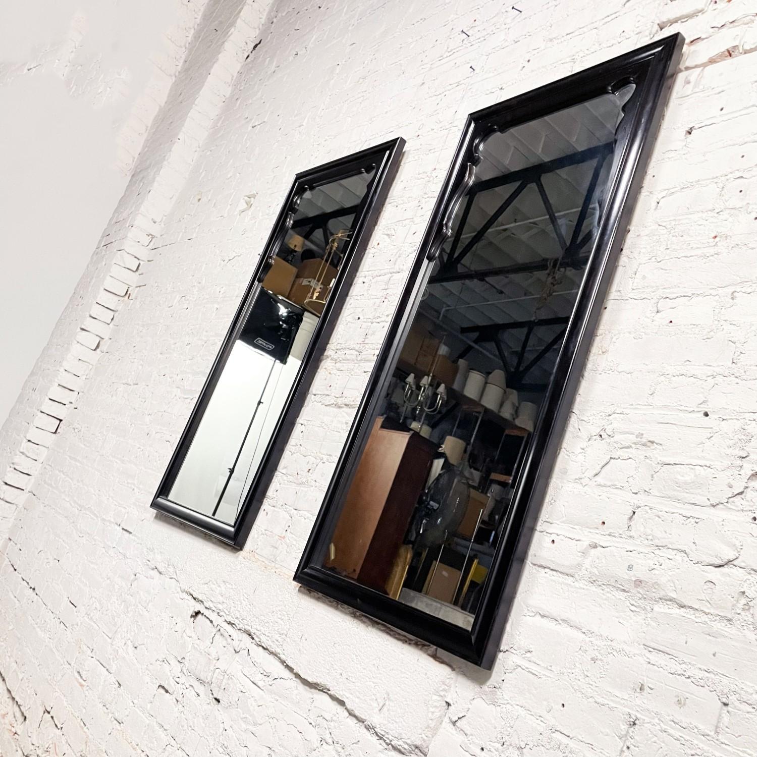 Black & Burl Chin Hua Pair of Mirrors by Raymond K. Sabota for Century Furn 1