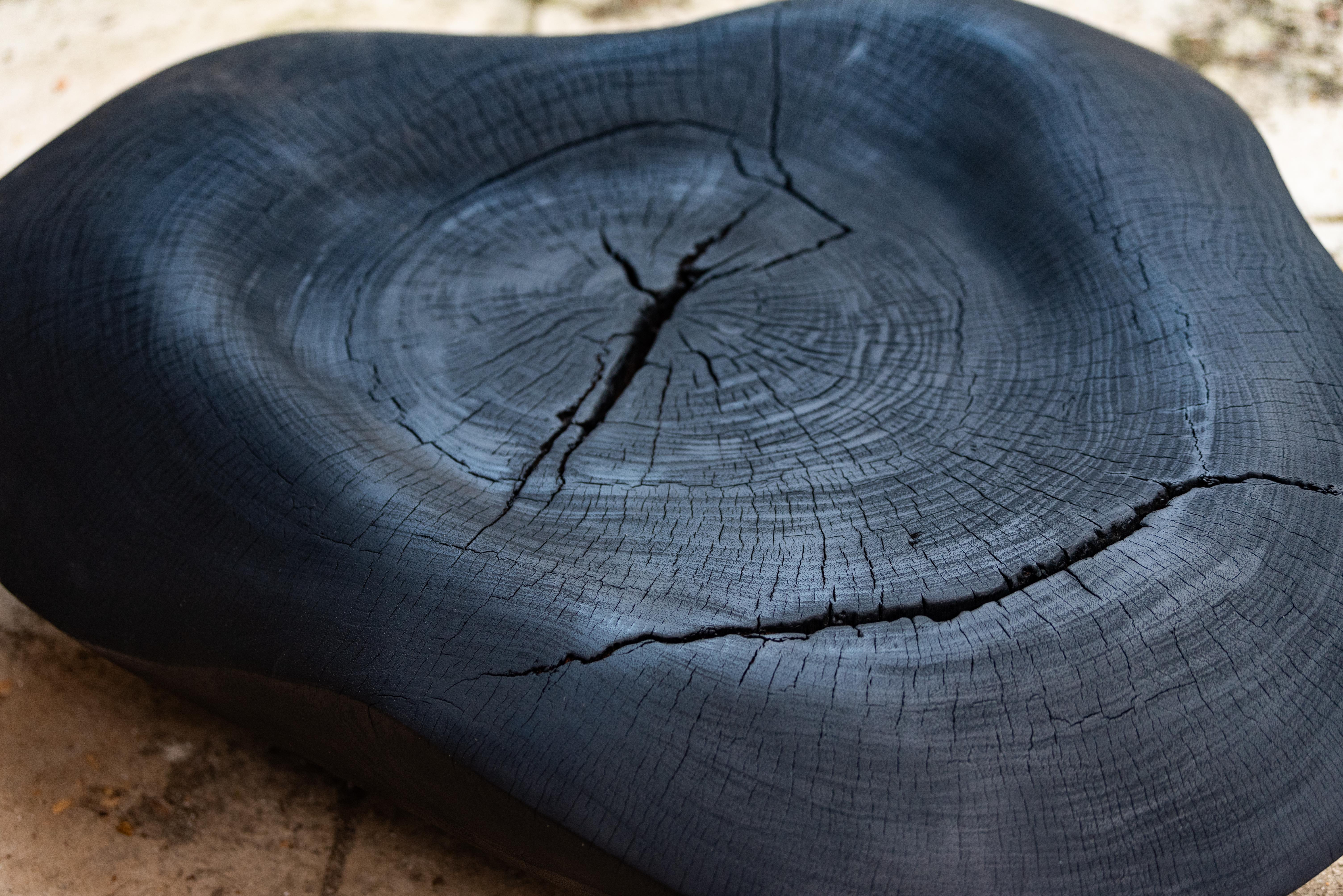 Wood Black Burned zazinga contemporary low table For Sale