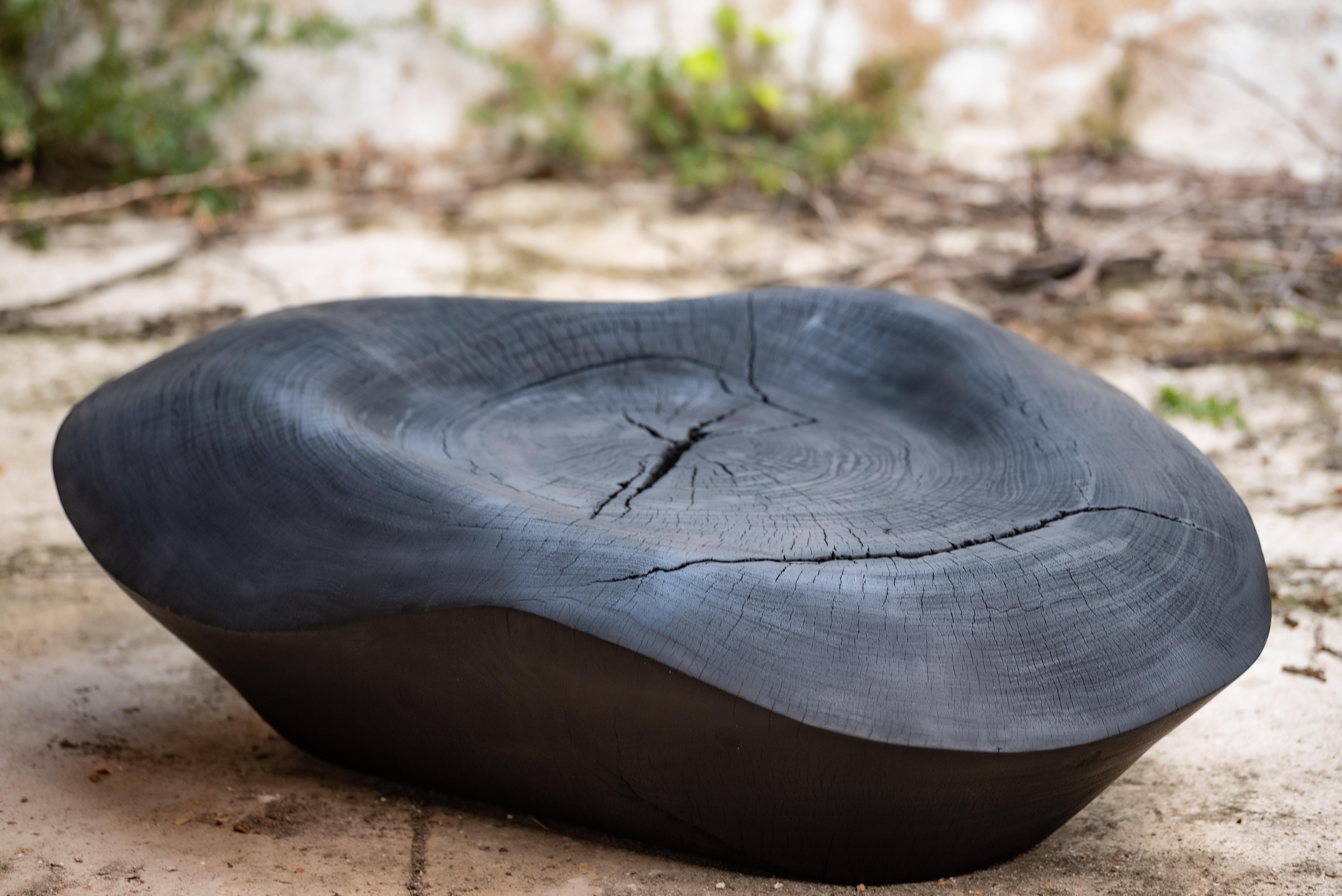 Black Burned zazinga contemporary low table For Sale 2