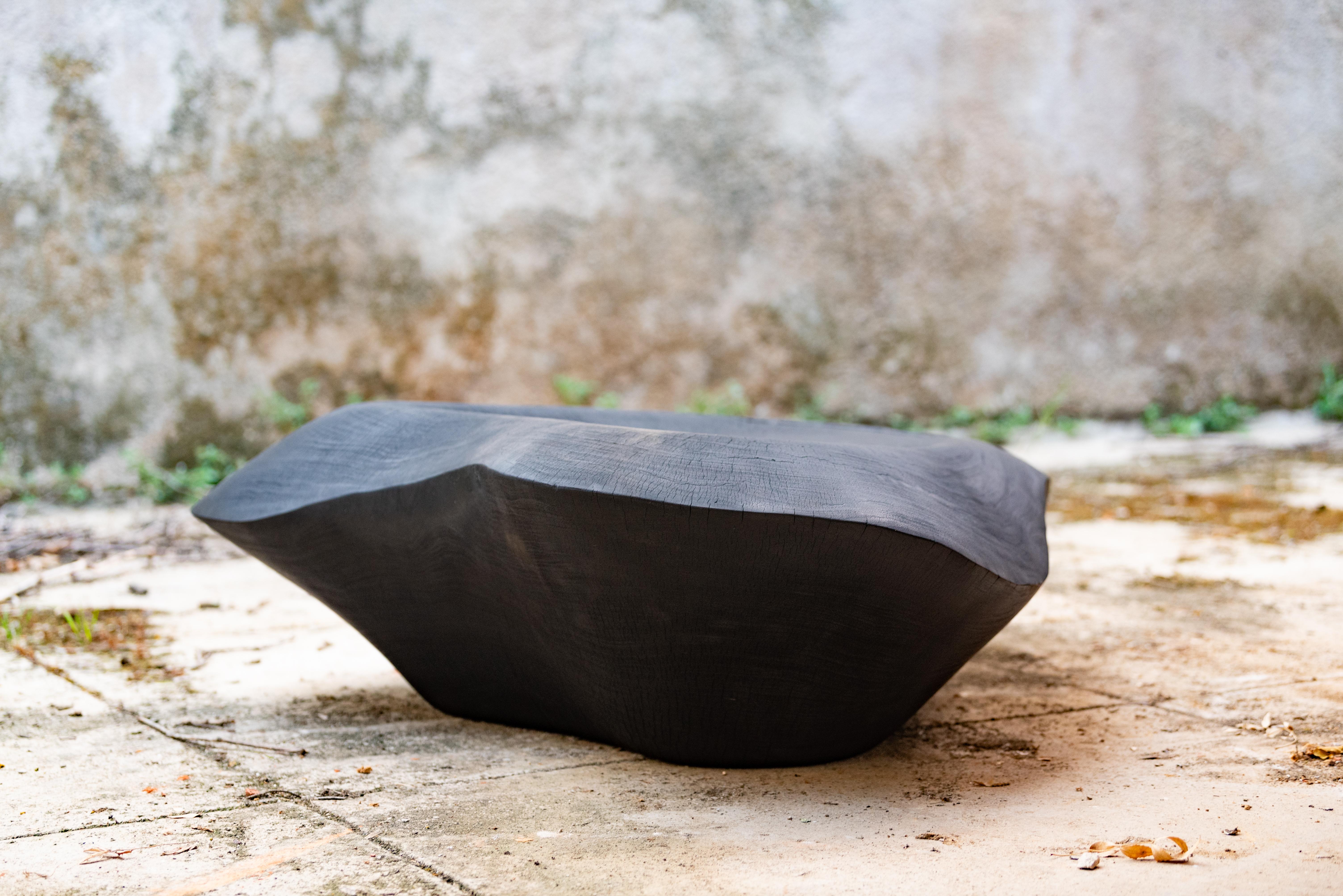 Black Burned zazinga contemporary low table For Sale 3