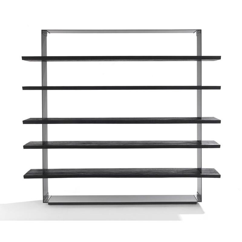 Italiano Libreria in Oak pigmentata nera in vendita