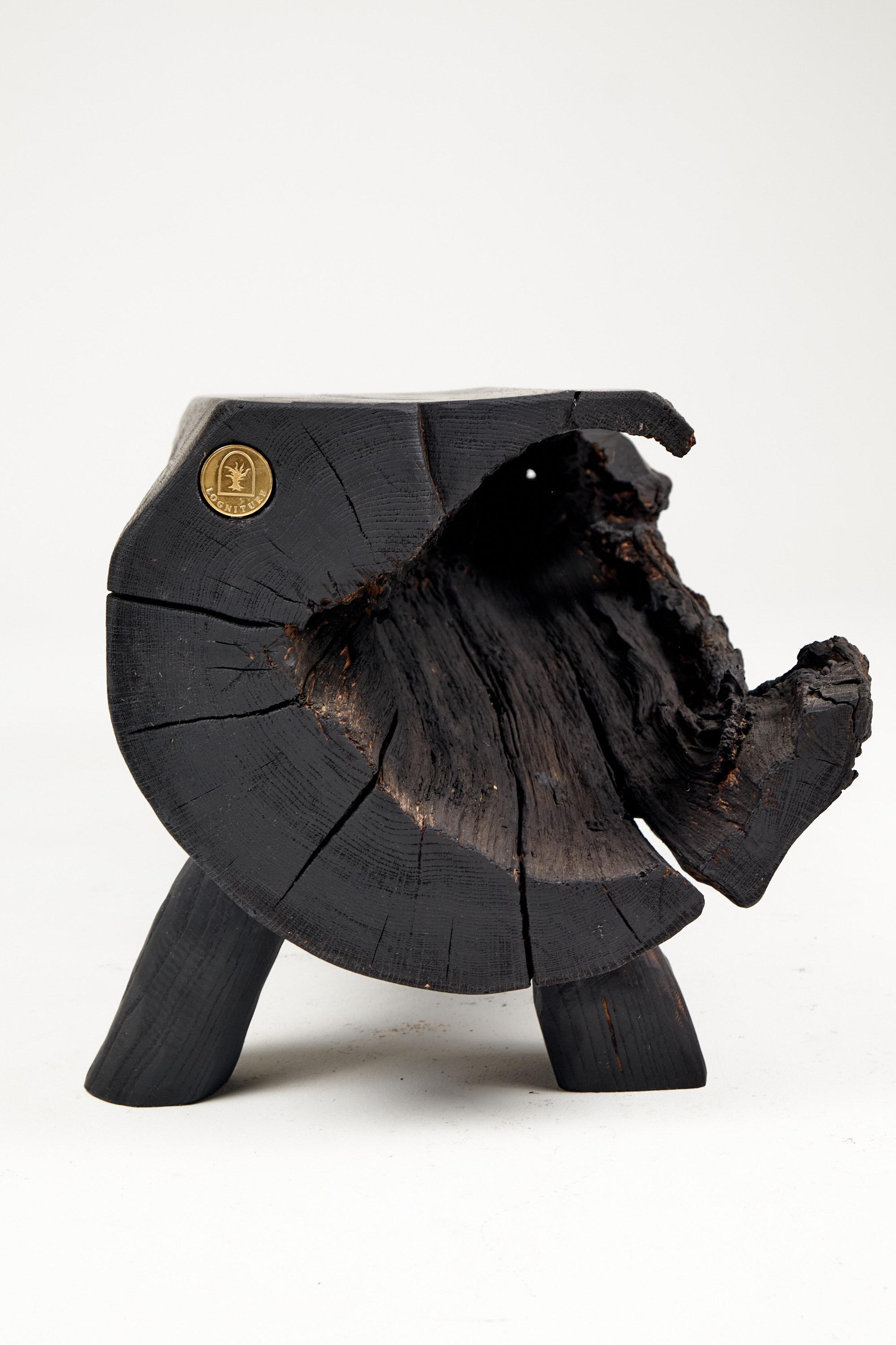 Black Burnt Wood, Panchina brutalista, Da esterno e da interno, Naturale ed ecologica in vendita 2