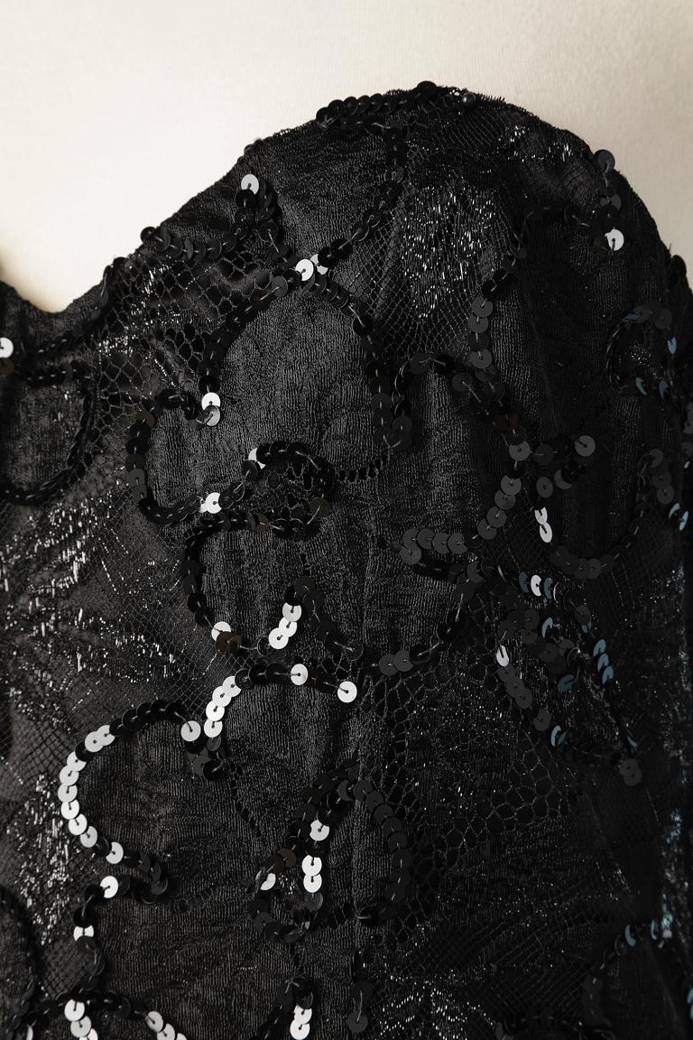 Schwarzes Bustier-Cocktailkleid  C.D de Christian Dior „Robe du soir“ im Zustand „Hervorragend“ im Angebot in Saint-Ouen-Sur-Seine, FR