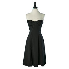 Black bustier cocktail dress with bow on the bust Moschino Cheap & Chic 