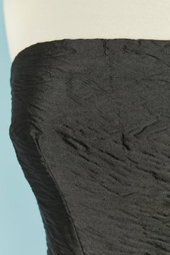 Black bustier cocktail dress with bow PRADA