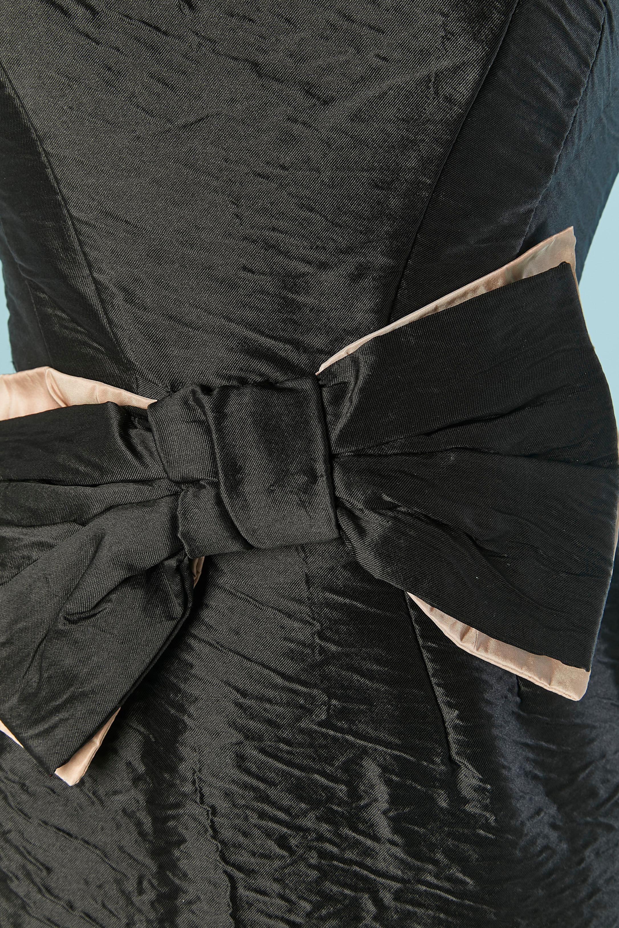 Black bustier cocktail dress with bow PRADA In Excellent Condition For Sale In Saint-Ouen-Sur-Seine, FR