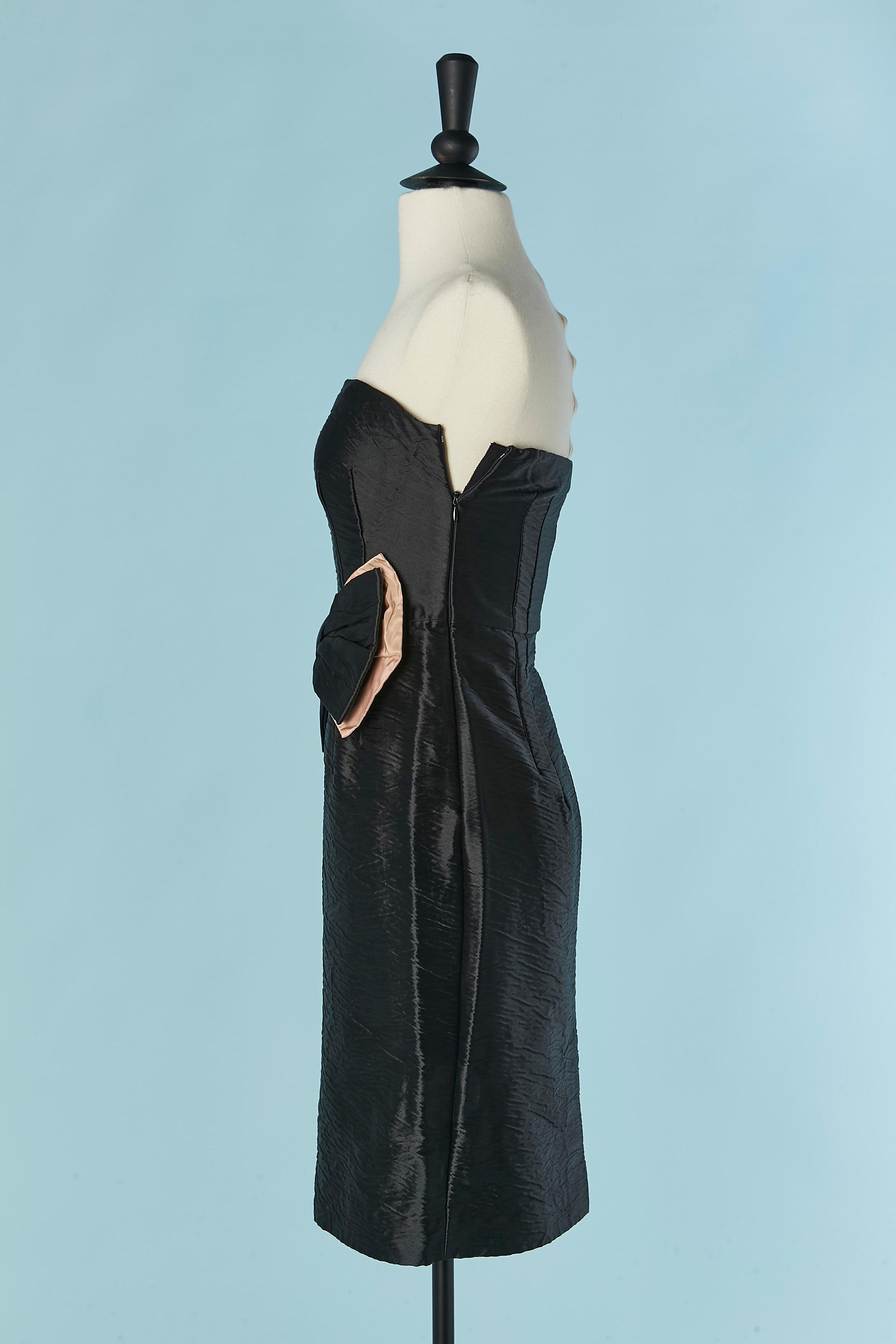 Women's Black bustier cocktail dress with bow PRADA For Sale