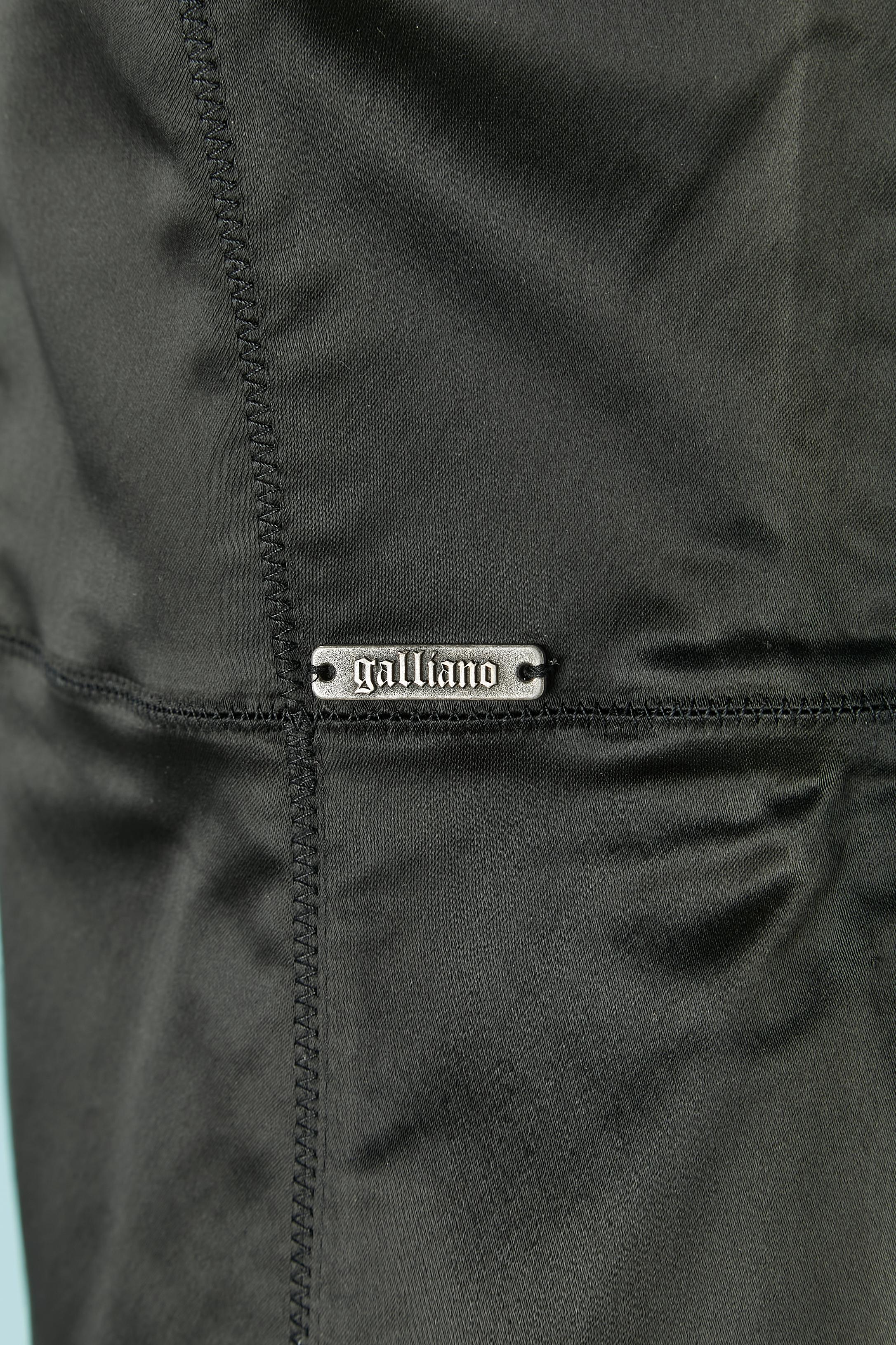 Women's Black bustier dress with silver embroideries GALLIANO For Sale