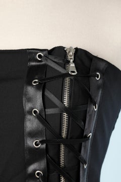 Black bustier dress with zip and laced Flavio Castellani