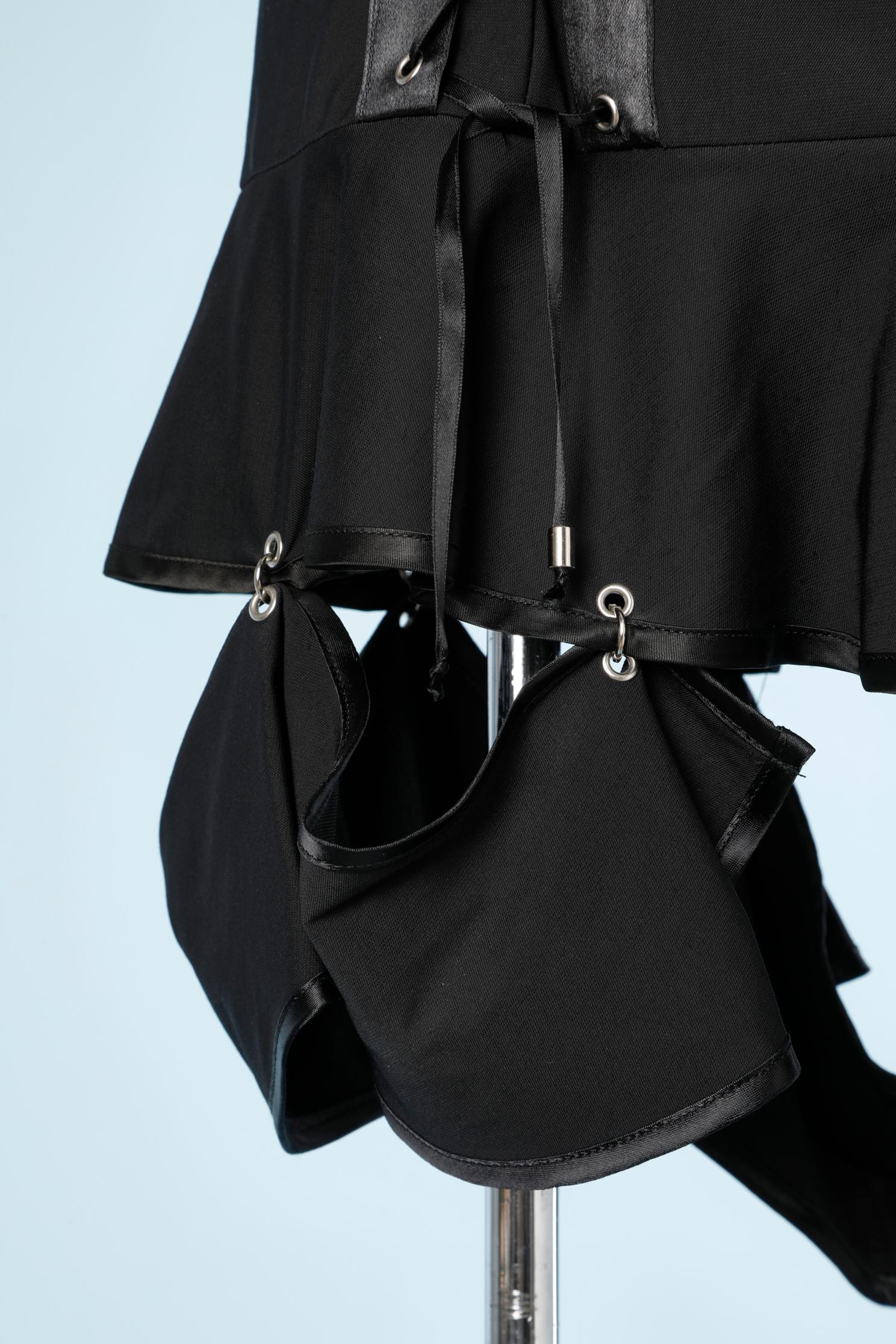 Vestido bustier negro con cremallera y lazada Flavio Castellani en Excelente estado para la venta en Saint-Ouen-Sur-Seine, FR