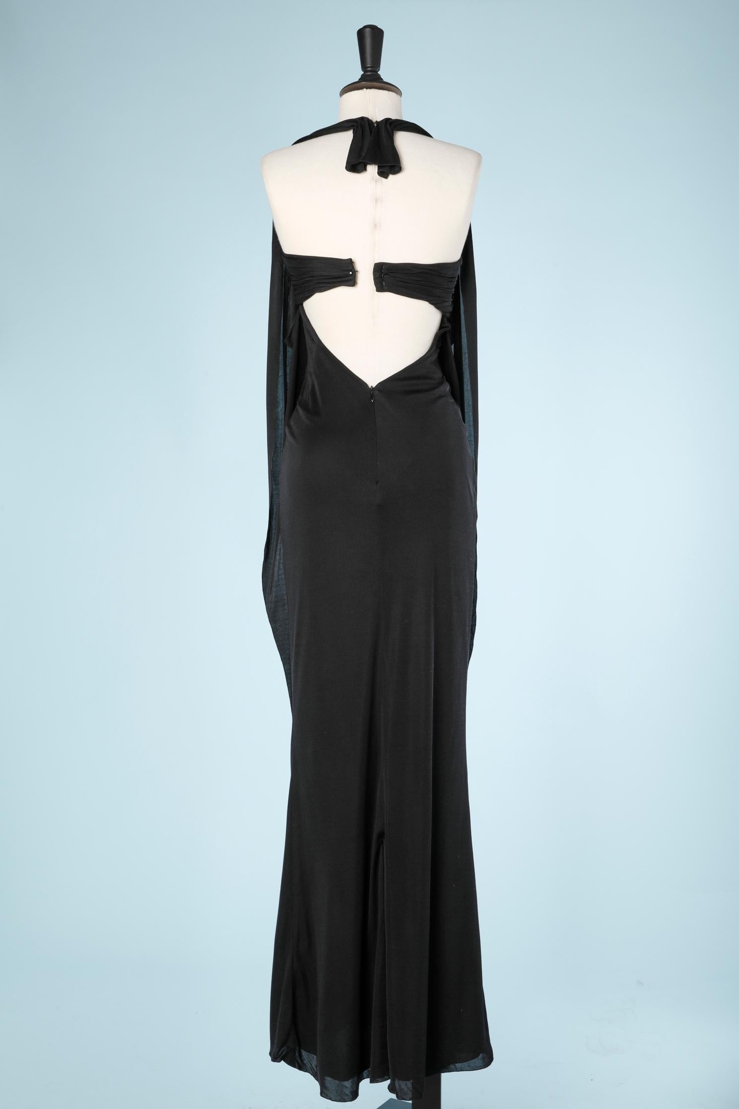 Black bustier evening dress in silk jersey Chanel  For Sale 2