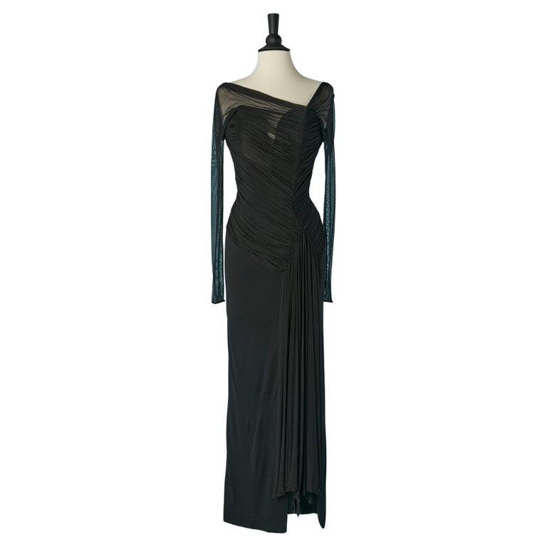 Black bustier evening with draped tulle VICKY TIEL for Neiman Marcus For Sale at 1stDibs Black bustier evening with draped tulle VICKY TIEL for Neiman Marcus For Sale at 1stDibs