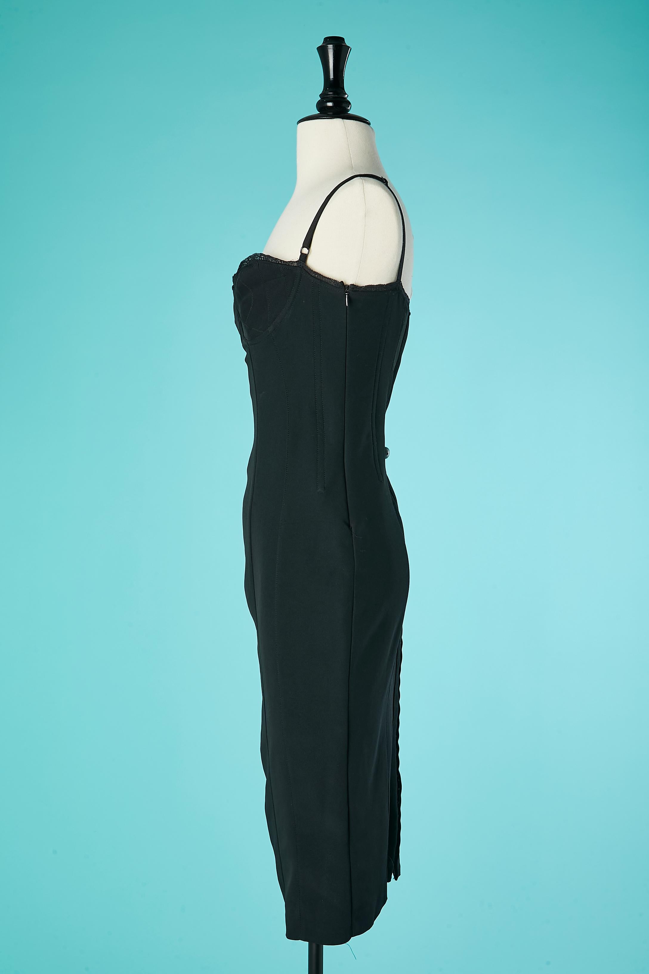 Black bustier lingerie dress D&G by Dolce Gabbana  In Excellent Condition For Sale In Saint-Ouen-Sur-Seine, FR