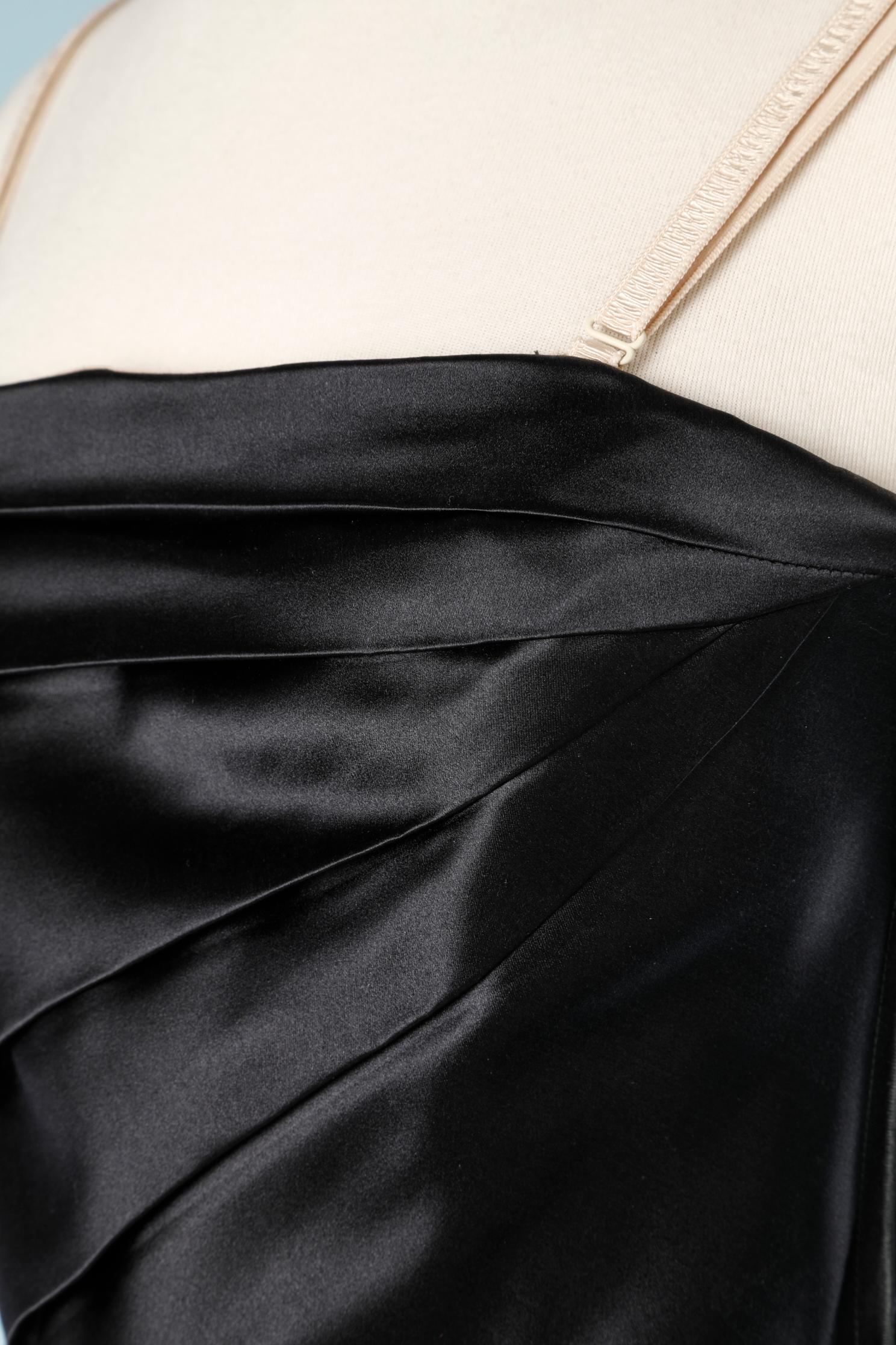 Black bustier satin dress Dolce & Gabbana  In Excellent Condition For Sale In Saint-Ouen-Sur-Seine, FR