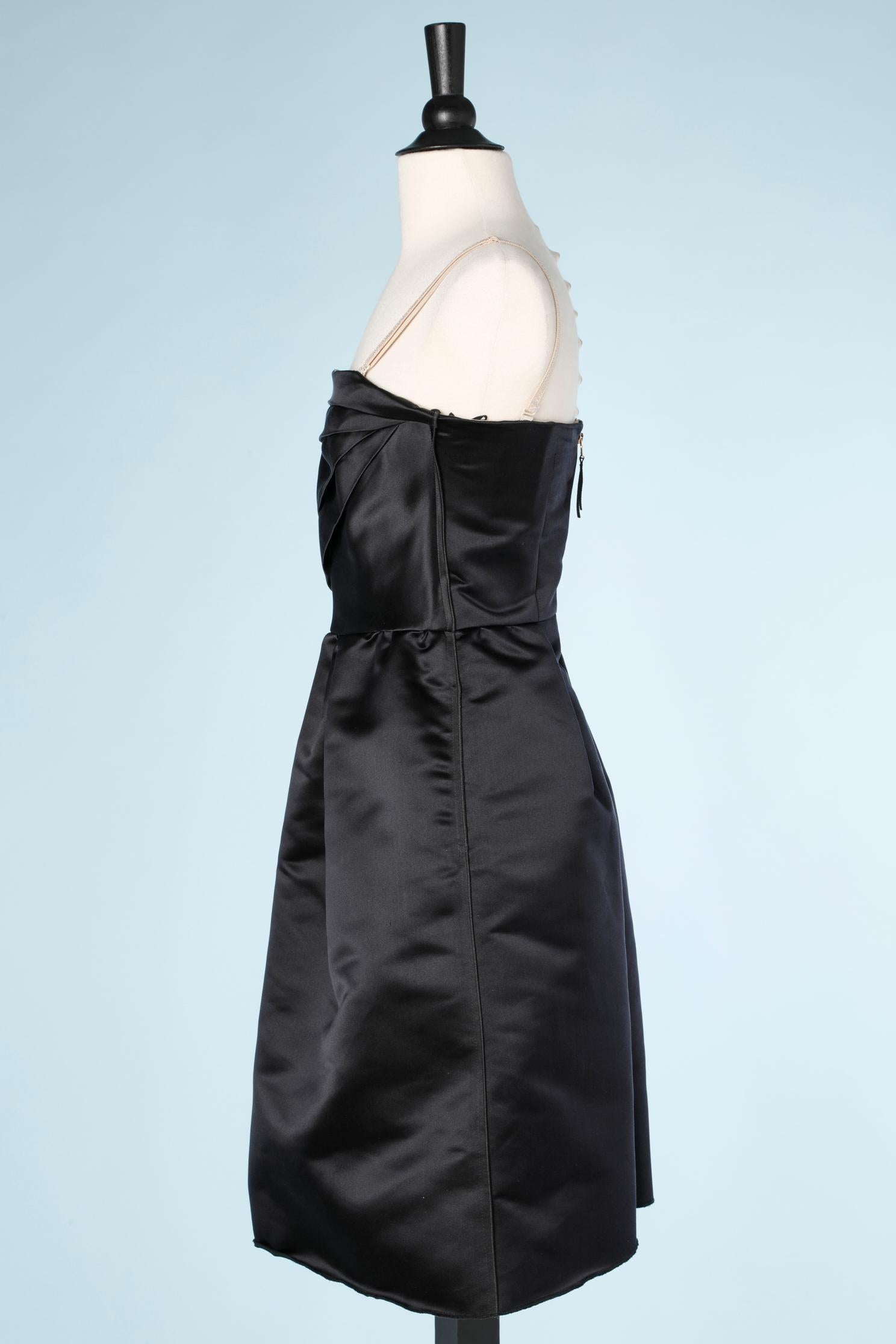 Black bustier satin dress Dolce & Gabbana  For Sale 1