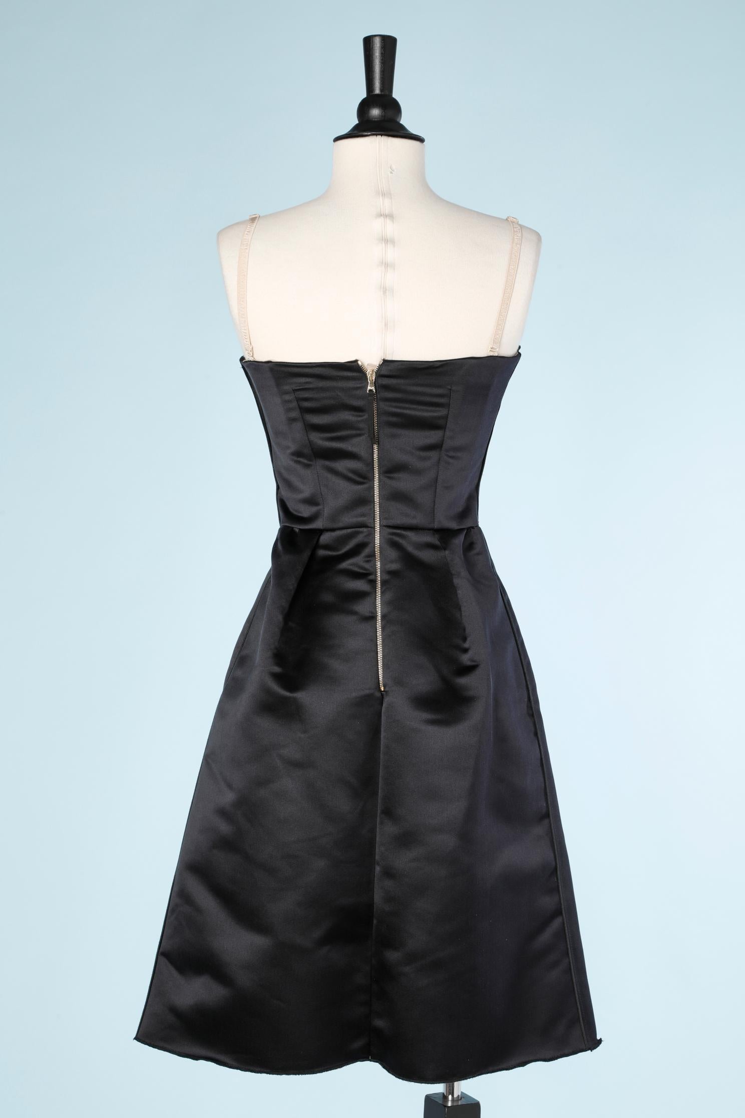 Black bustier satin dress Dolce & Gabbana  For Sale 2