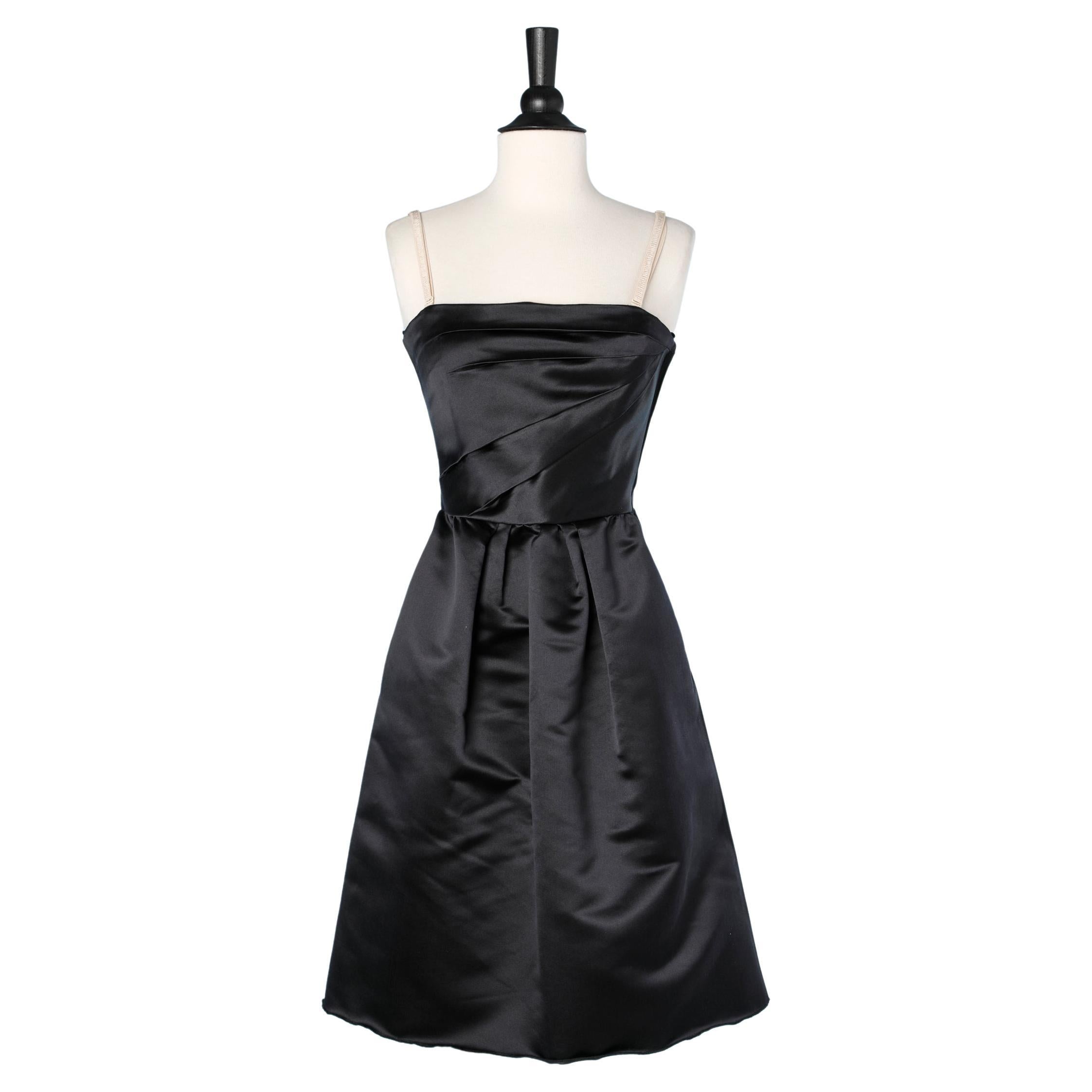 Black bustier satin dress Dolce & Gabbana  For Sale