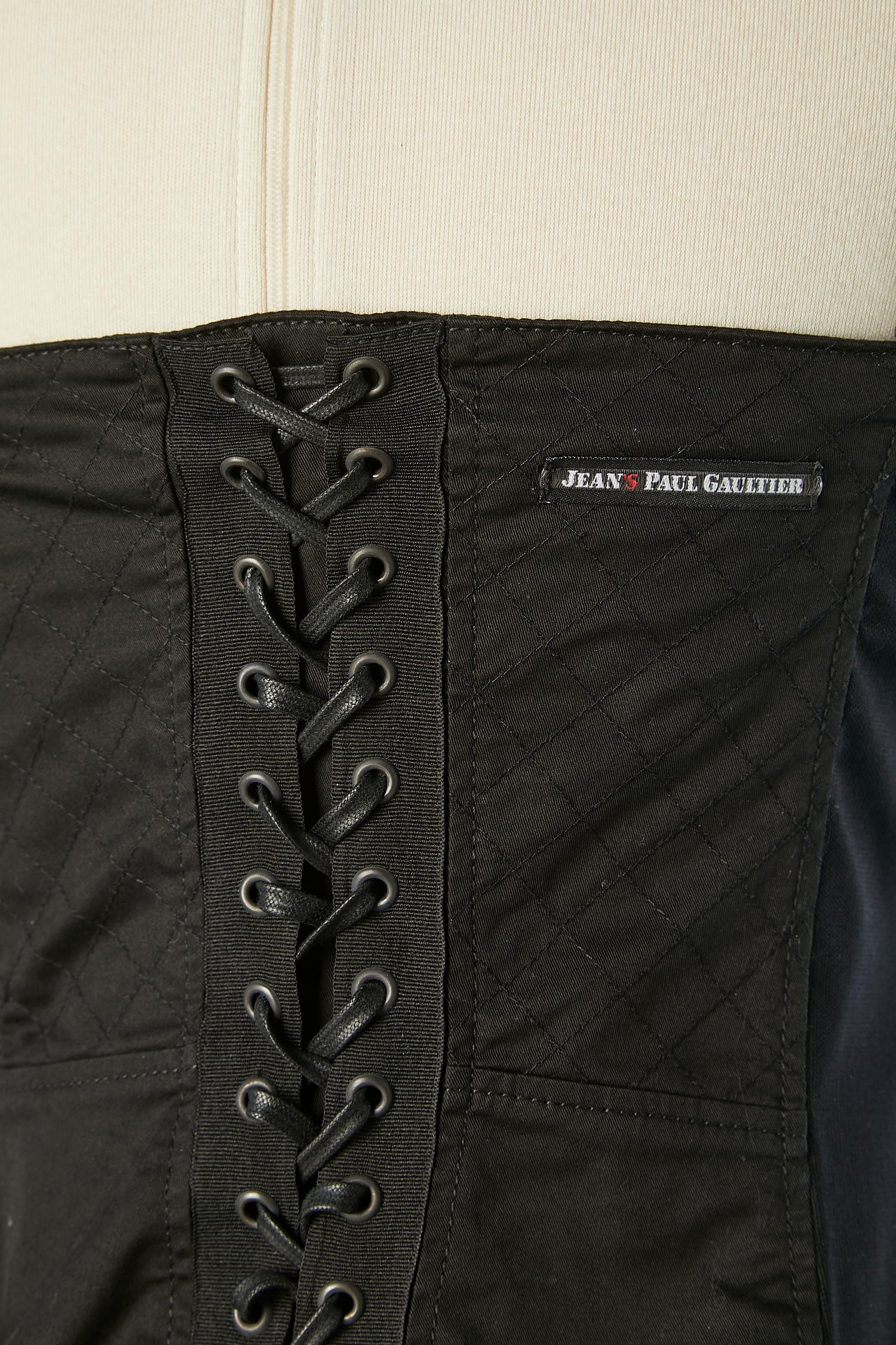 Black bustier sheath dress with back laces Jean-Paul Gaultier Jean's  For Sale 2