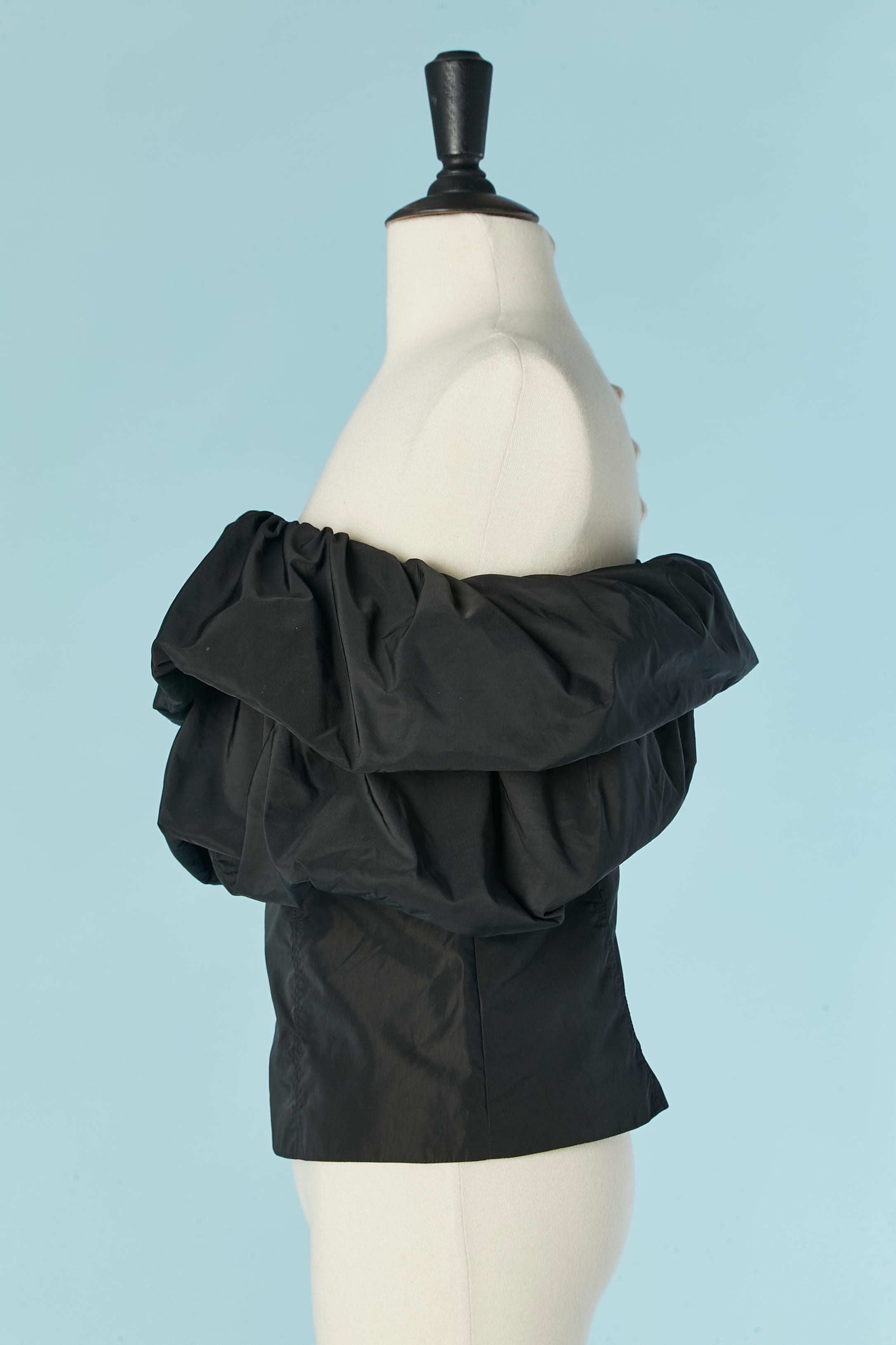 Black bustier with ruffles GIVENCHY In Excellent Condition For Sale In Saint-Ouen-Sur-Seine, FR