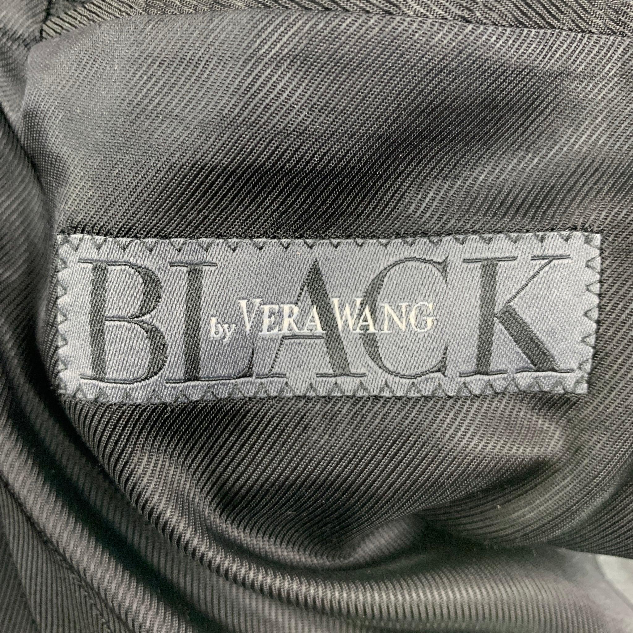 BLACK by VERA WANG Size 38 Grey Black Wool Notch Lapel Tuxedo Sport Coat For Sale 3