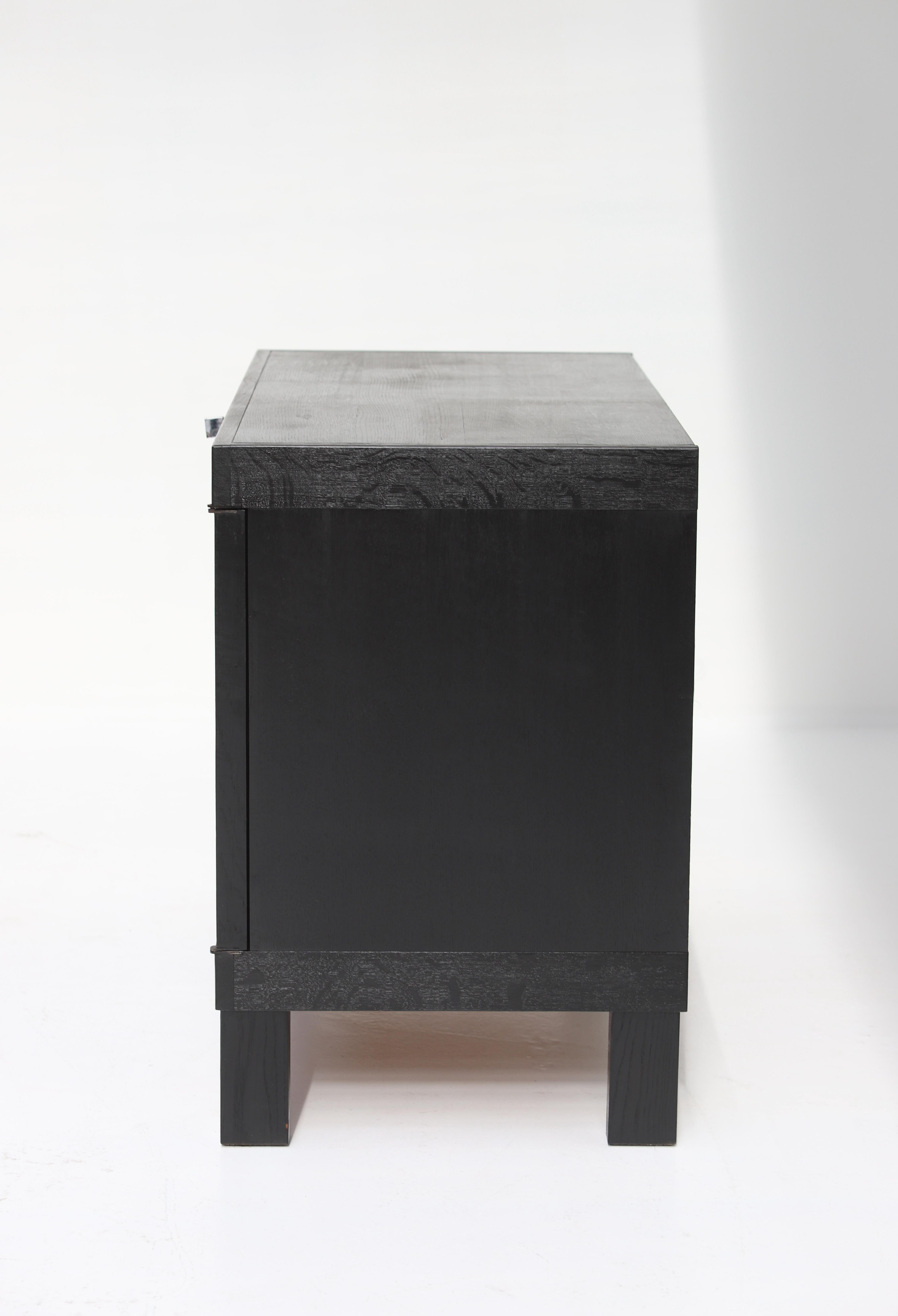 Brutalist black cabinet with graphic patterned doors for MI, Belgium 1969 For Sale 9