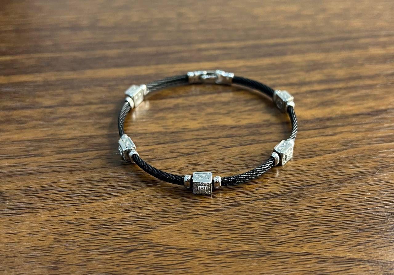 De las mujeres Pulsera trenzada con filigrana de diamantes en oro blanco de 18 quilates The Row negra en venta