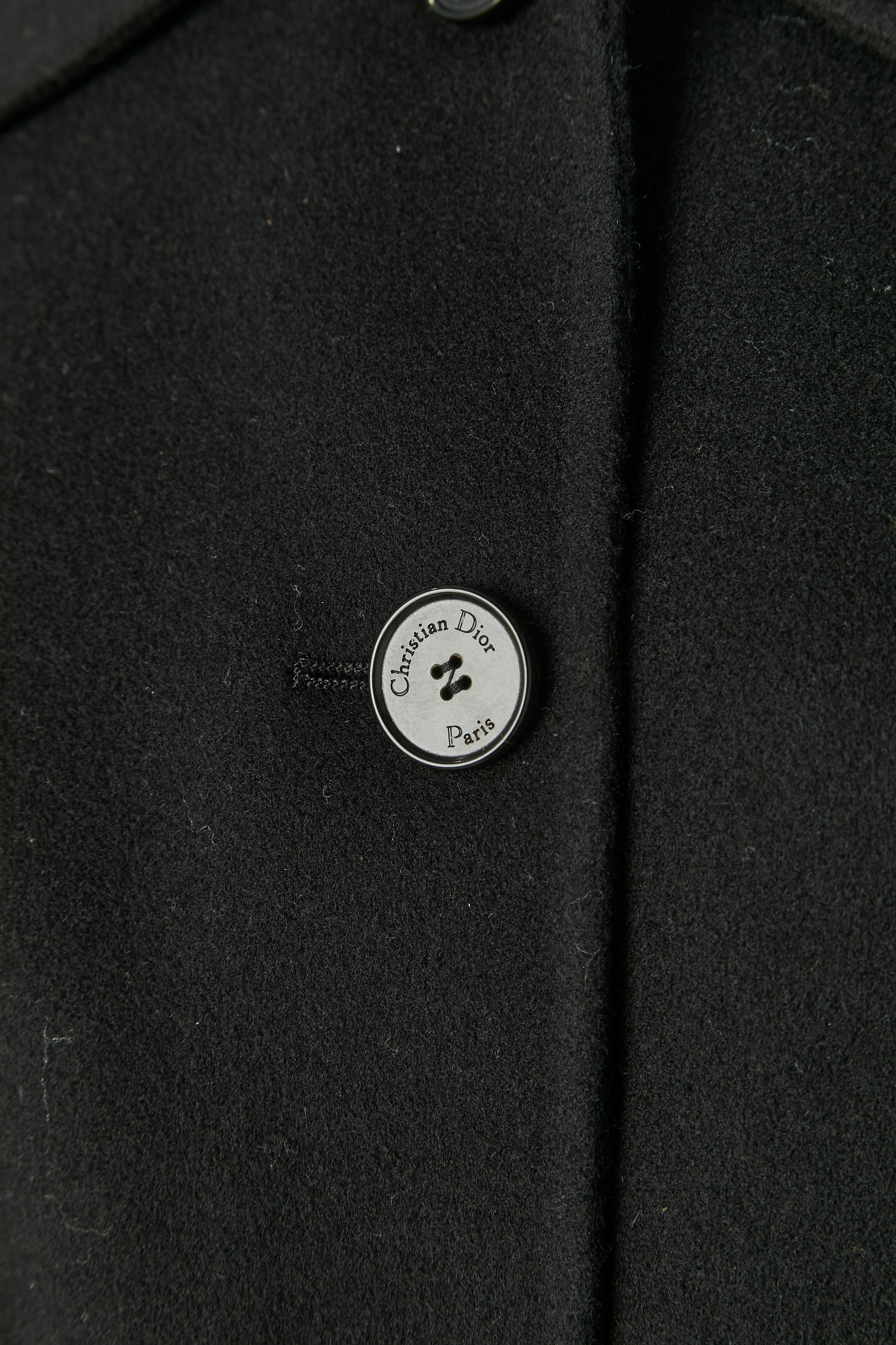 Nero Cappotto nero cachemire double-face monopetto CHRISTIAN DIOR in vendita