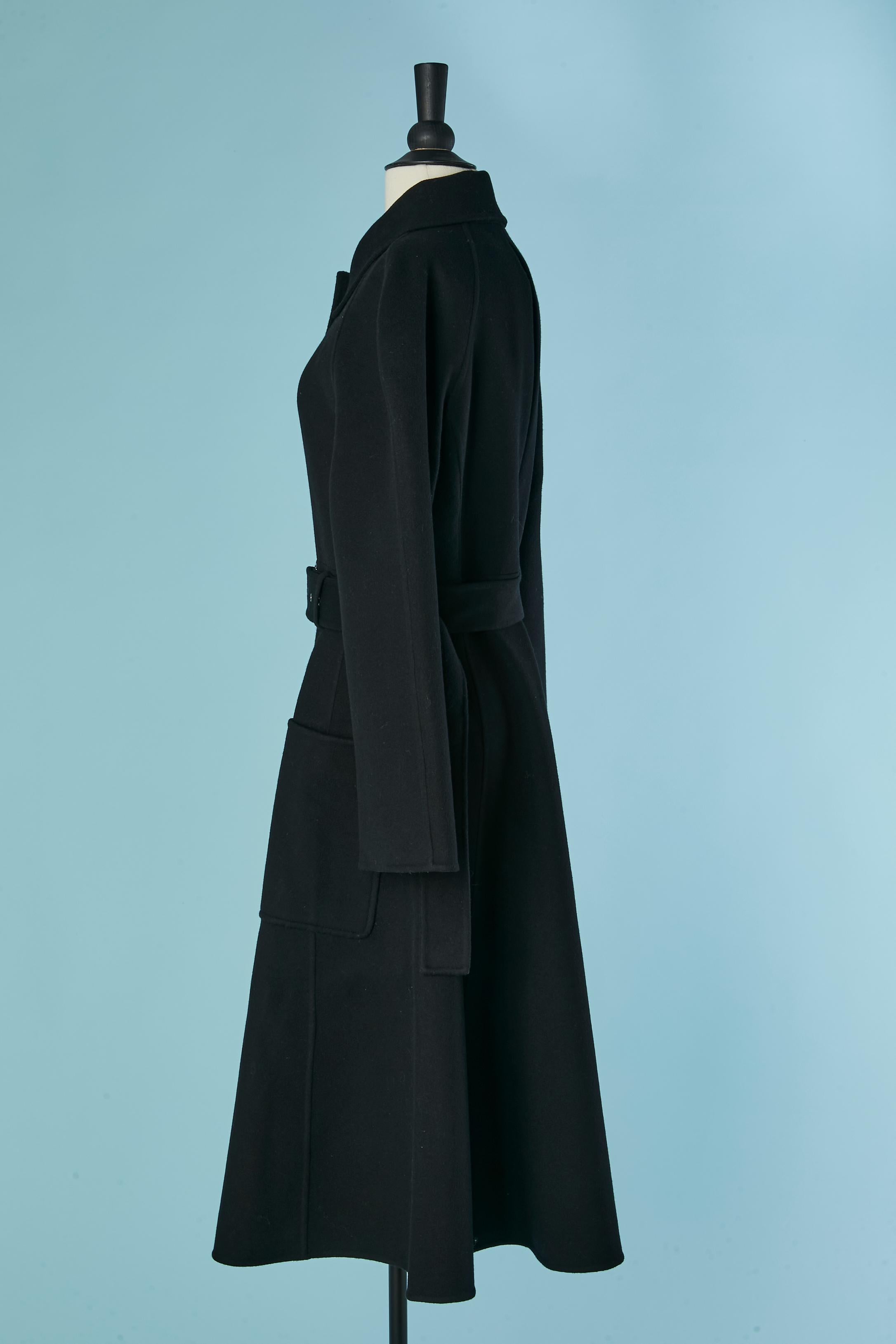 Donna Cappotto nero cachemire double-face monopetto CHRISTIAN DIOR in vendita