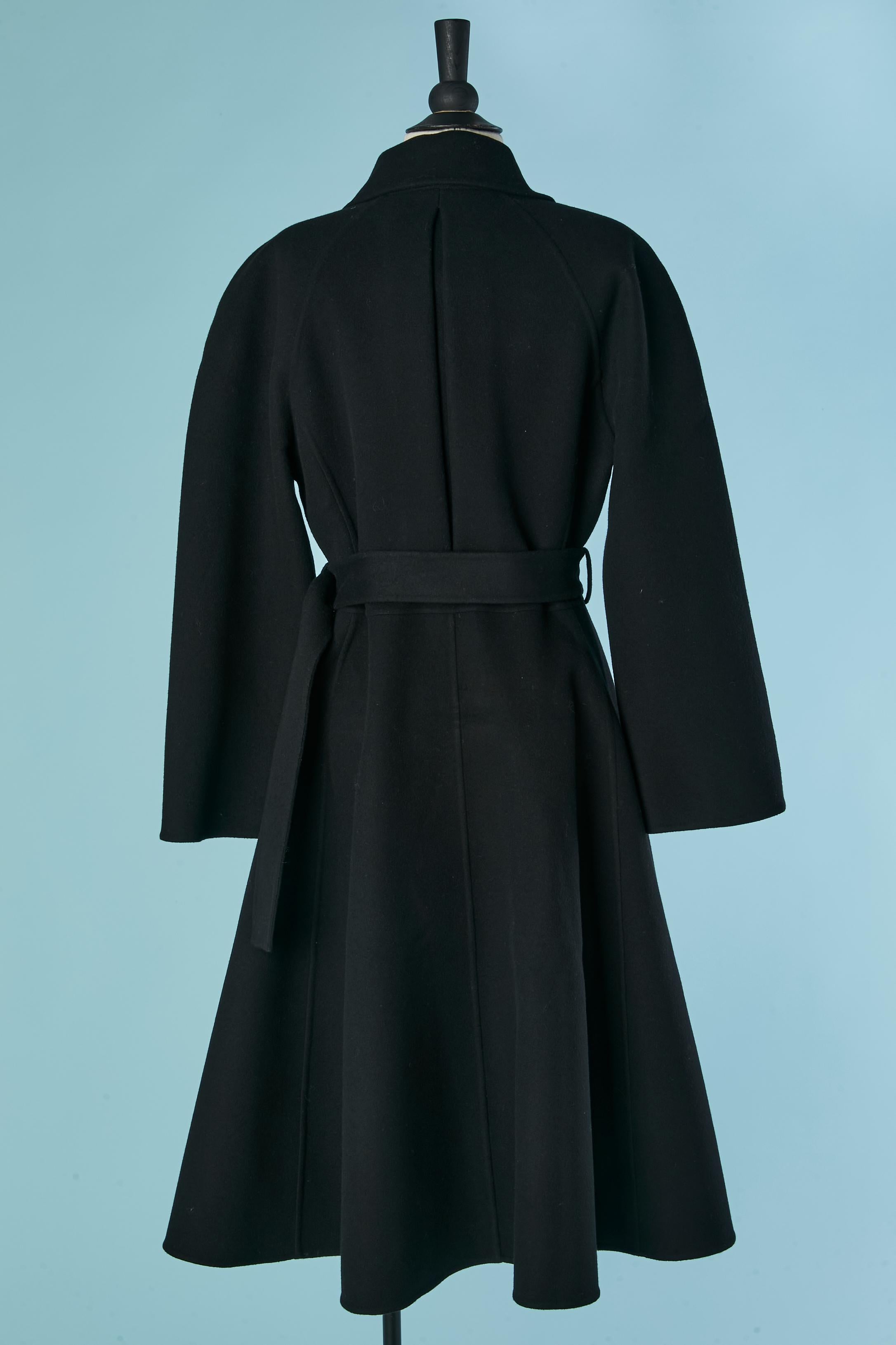 Cappotto nero cachemire double-face monopetto CHRISTIAN DIOR in vendita 1