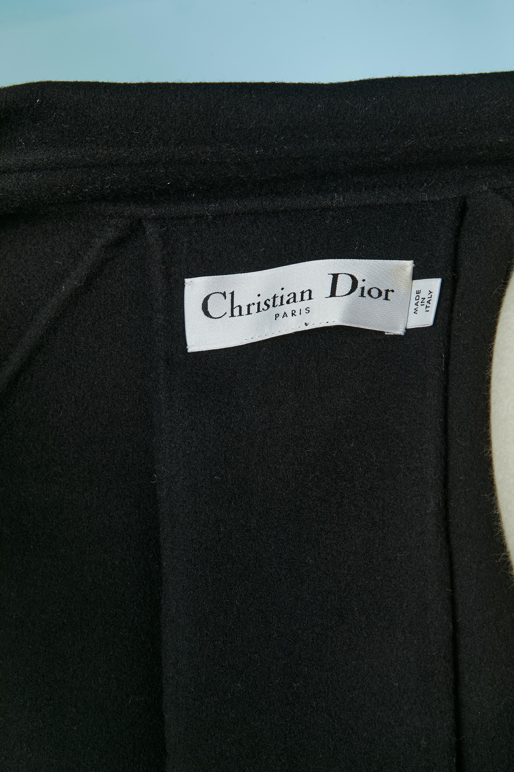 Cappotto nero cachemire double-face monopetto CHRISTIAN DIOR in vendita 2