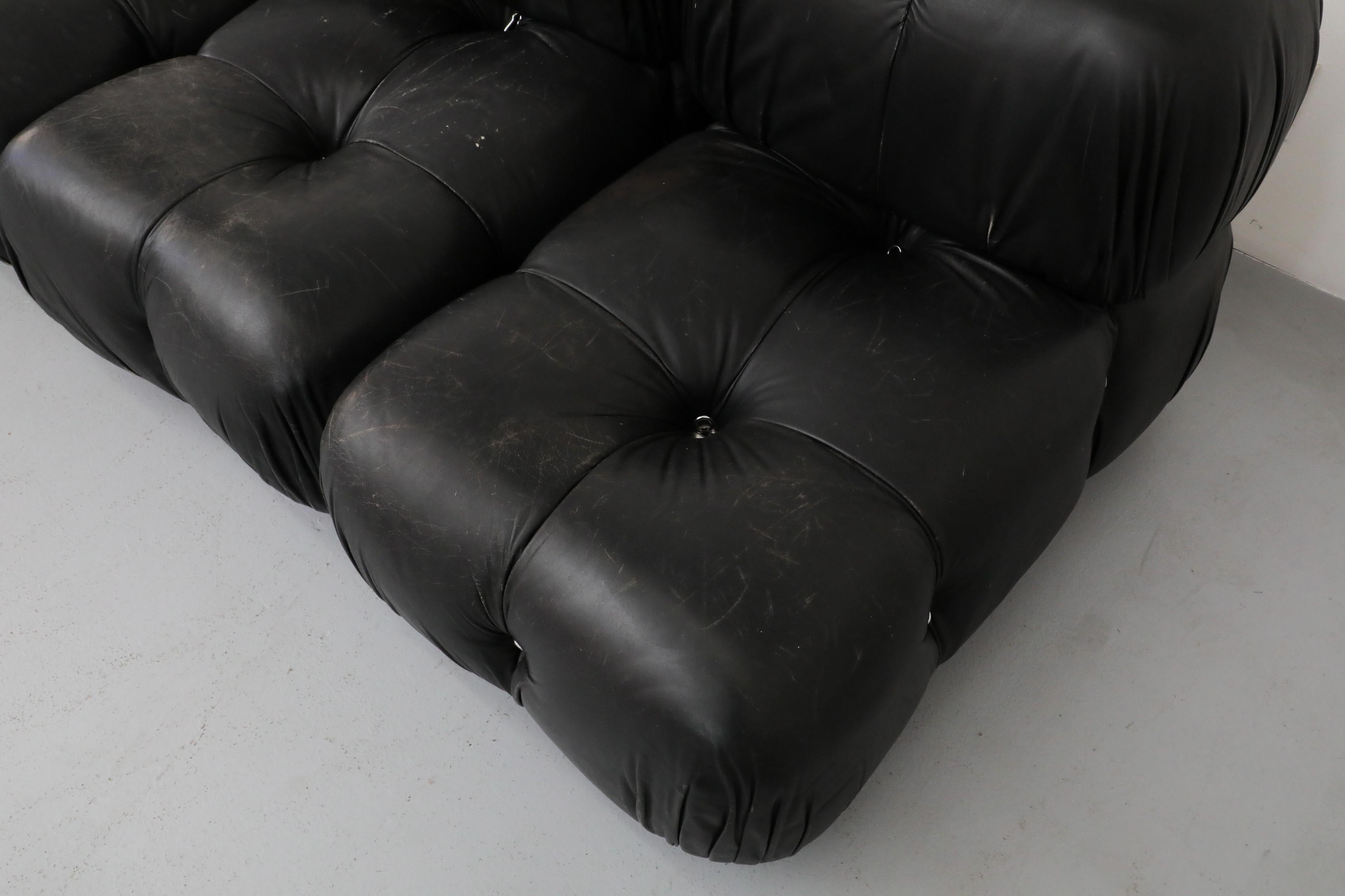 Black 'Camaleonda' Five Section Sofa by Mario Bellini for B&B Italia, 1970s 3