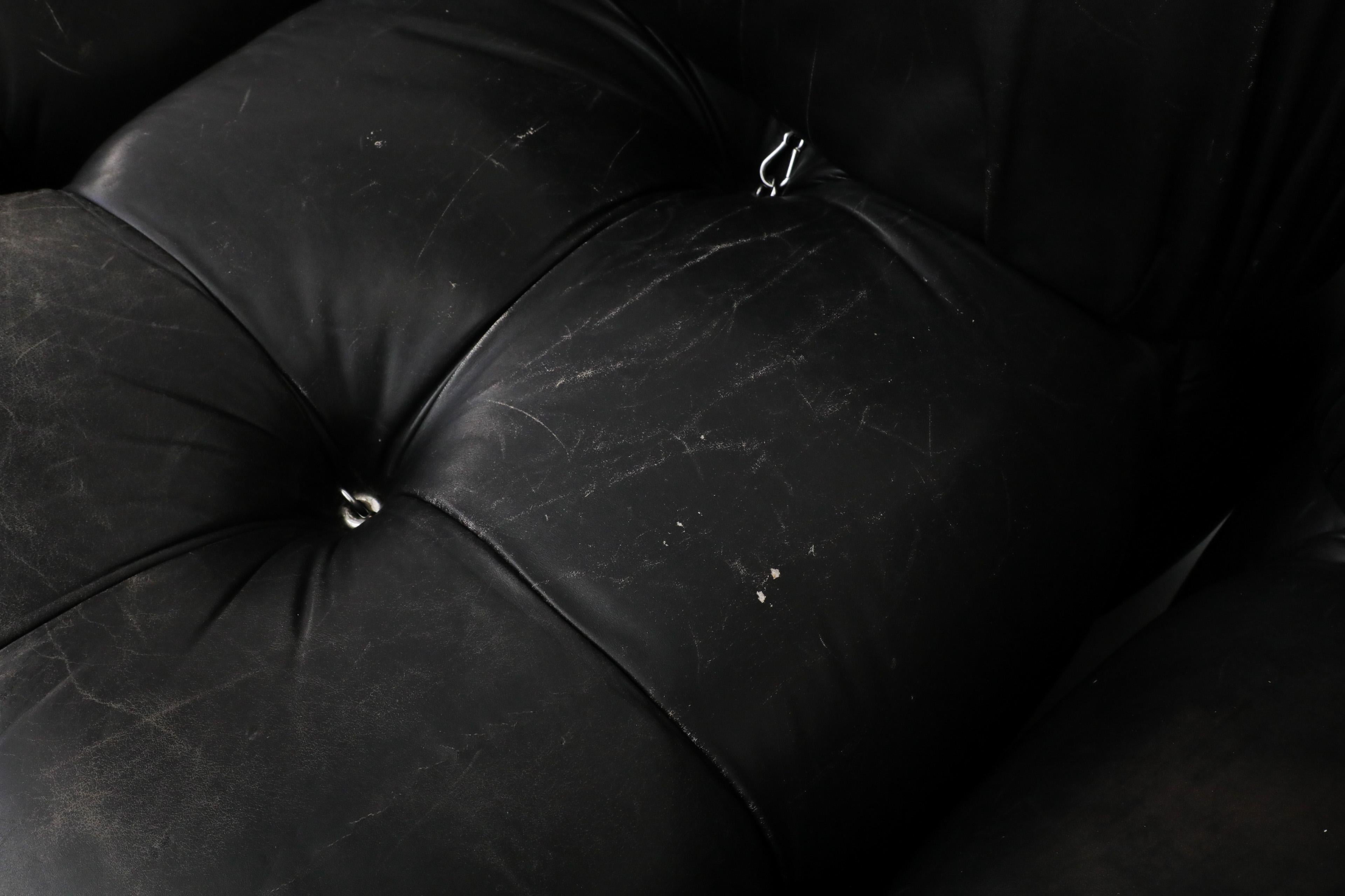 Black 'Camaleonda' Five Section Sofa by Mario Bellini for B&B Italia, 1970s 4