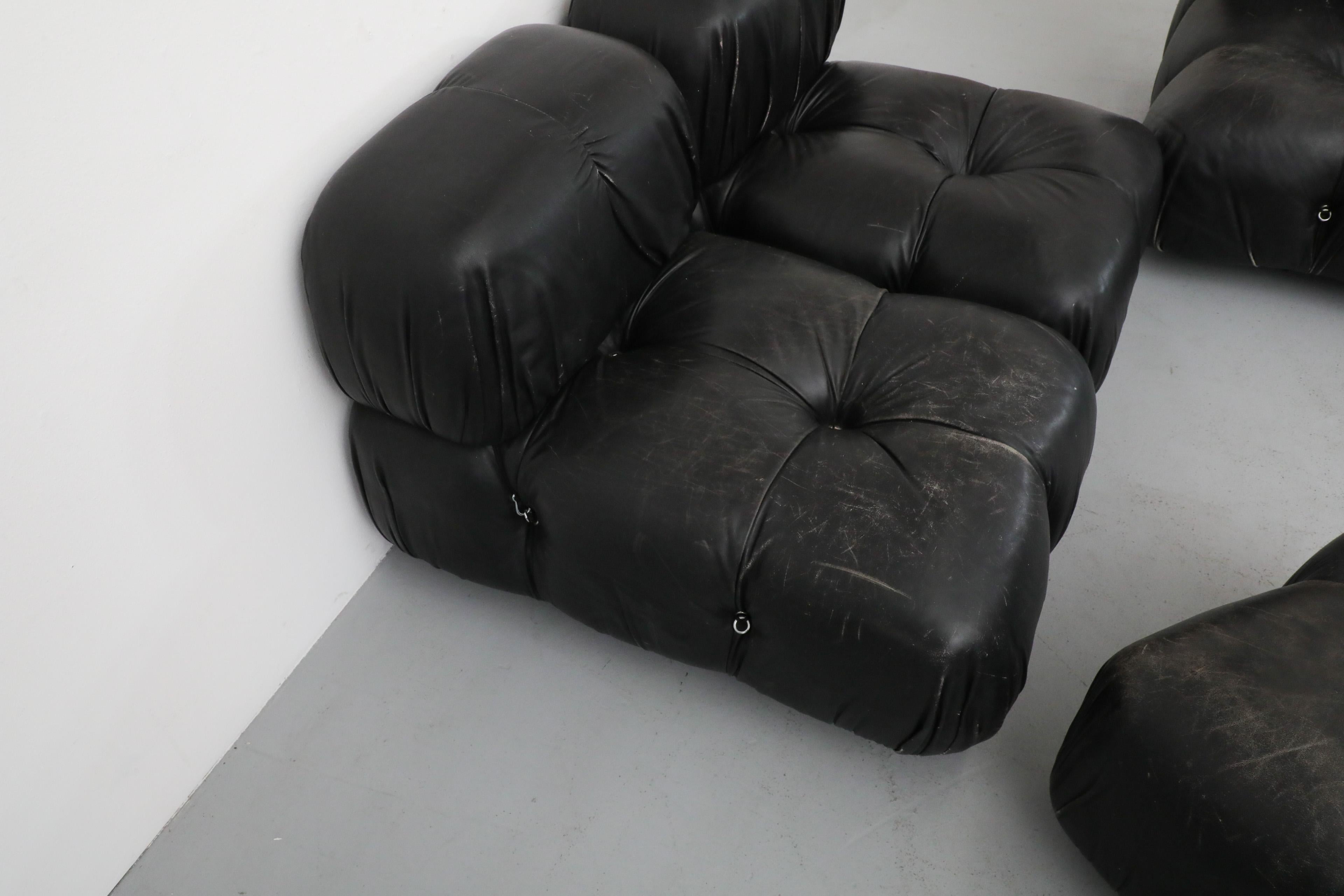 Black 'Camaleonda' Five Section Sofa by Mario Bellini for B&B Italia, 1970s 9
