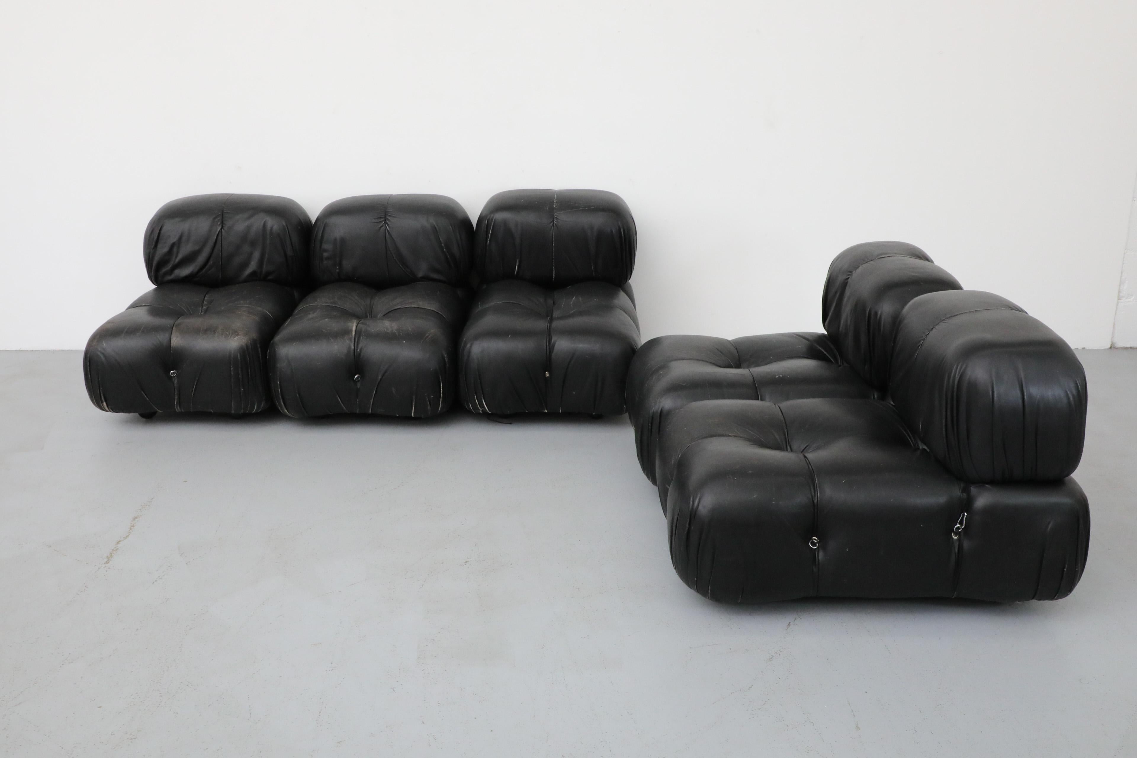 Black 'Camaleonda' Five Section Sofa by Mario Bellini for B&B Italia, 1970s In Good Condition In Los Angeles, CA