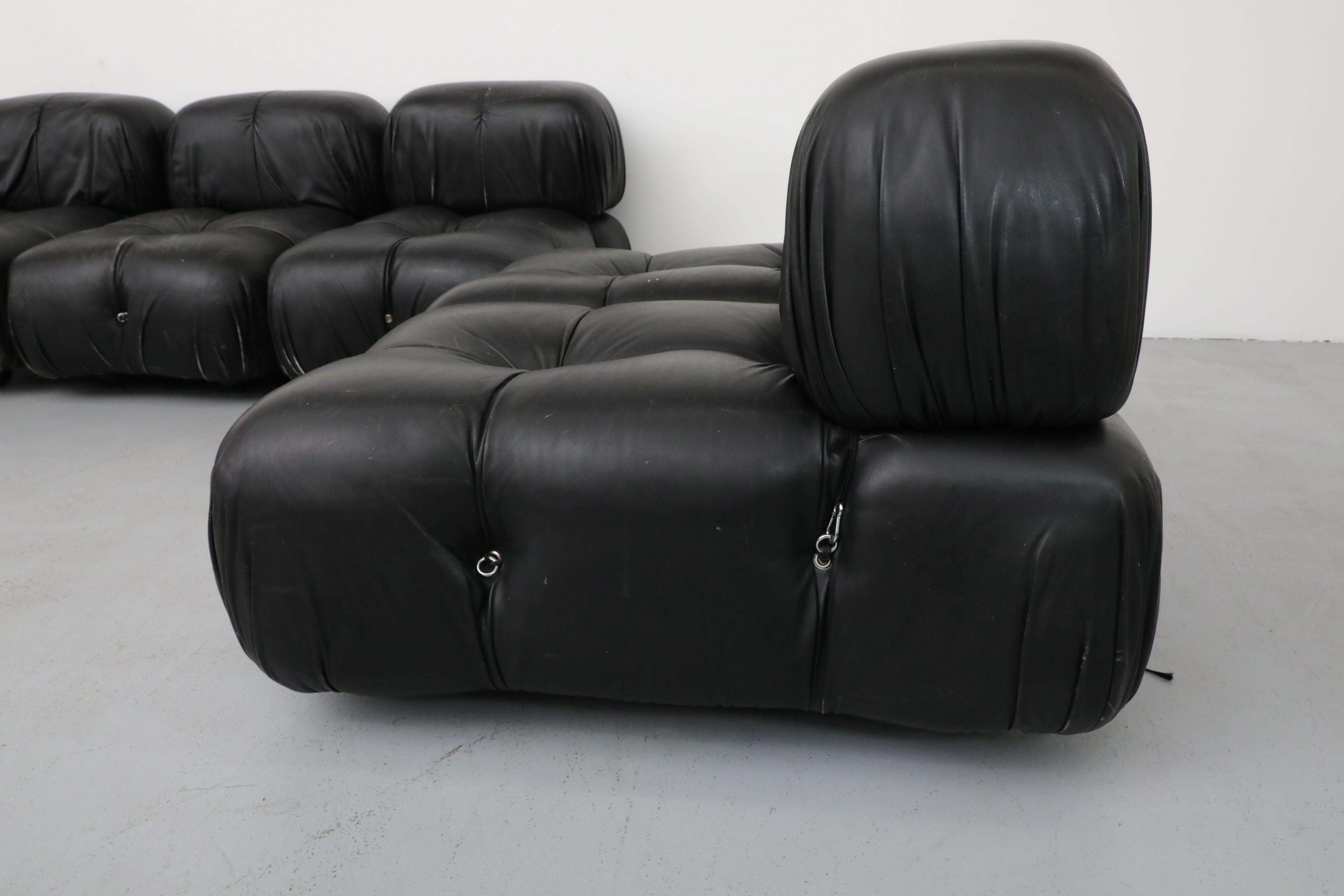 Late 20th Century Black 'Camaleonda' Five Section Sofa by Mario Bellini for B&B Italia, 1970s
