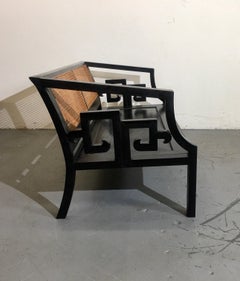 Black Cane Back Bench