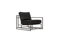 Black Canvas and Blackened Steel Armchair