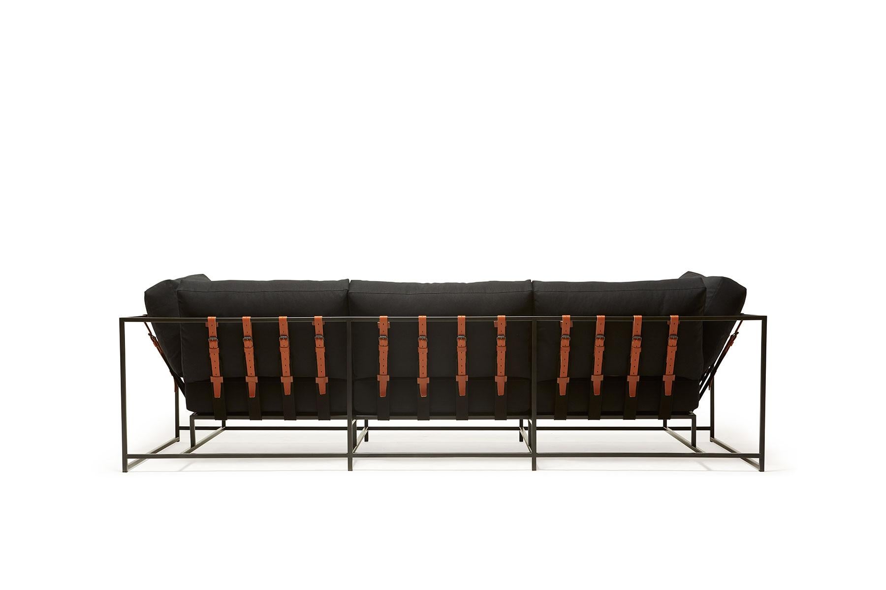 black steel sofa