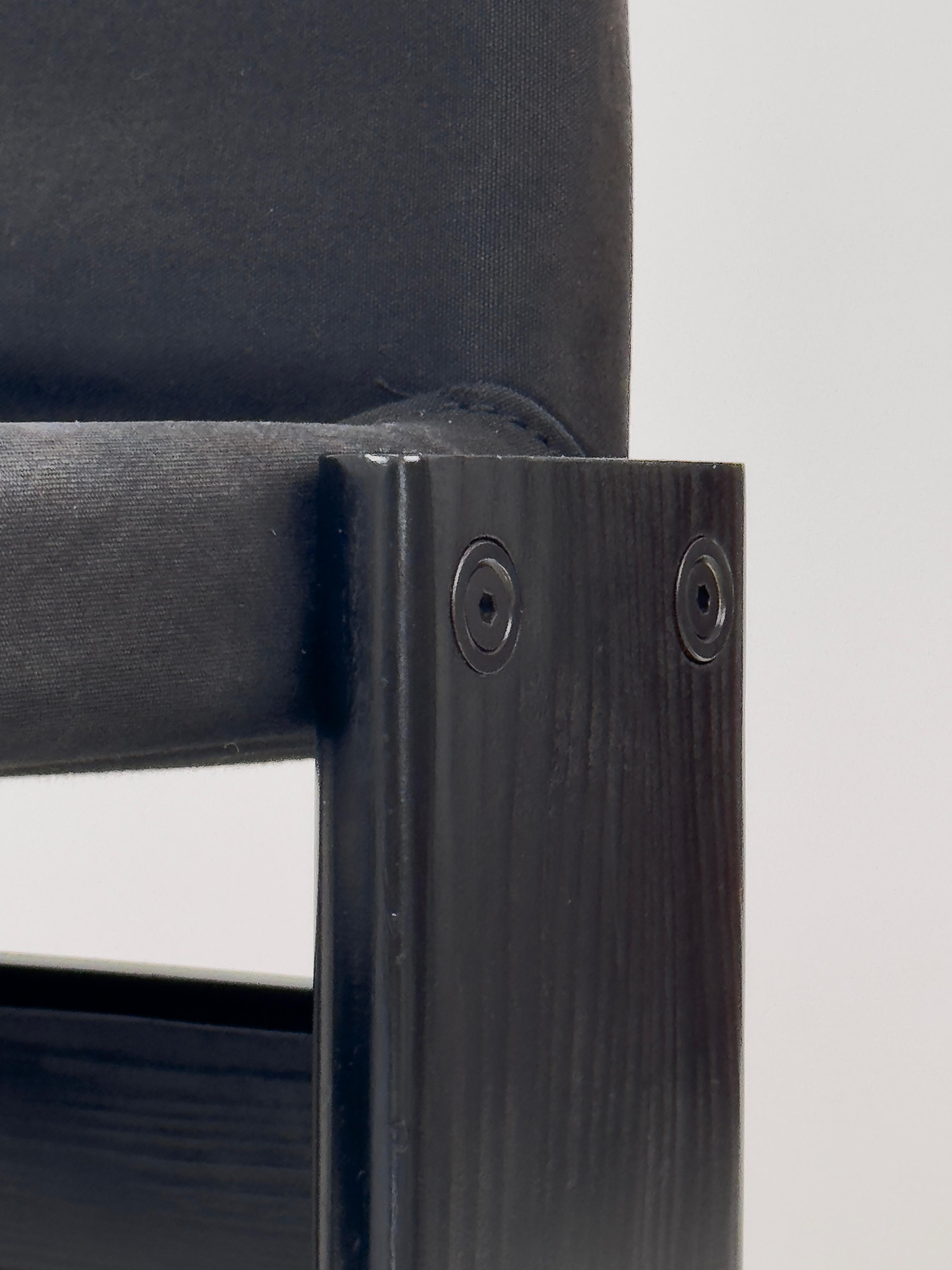 Black canvas Monk dining chairs by Afra & Tobia Scarpa for Molteni, Italy 1974 12