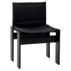 Black canvas Monk dining chairs by Afra & Tobia Scarpa for Molteni, Italy 1974