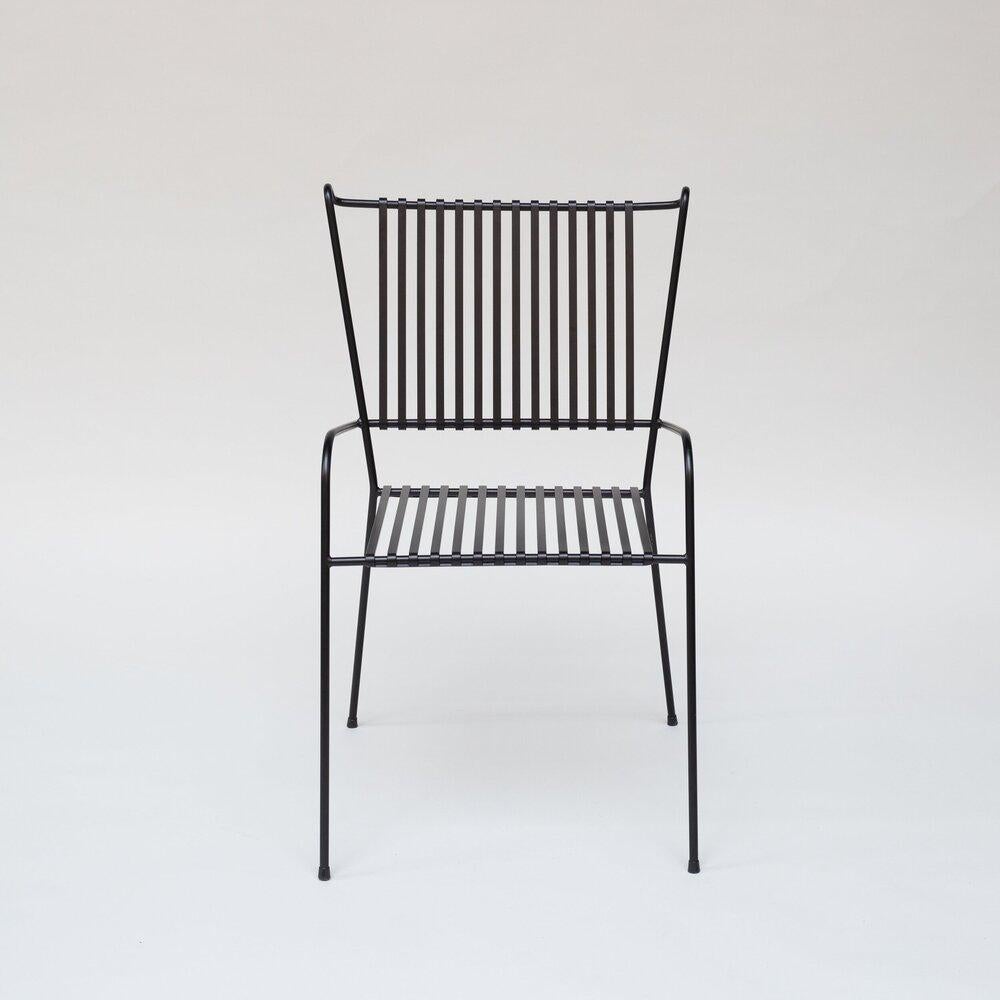 Black Capri chair by Cools Collection
Materials: Powder coated stainless steel.
Dimensions: W 53 x D 60 x H 86 cm (seat height 45 cm).
Available in white or black finishes. 

COOLS Collection was launched in 2020 by mother-and-daughter duo
