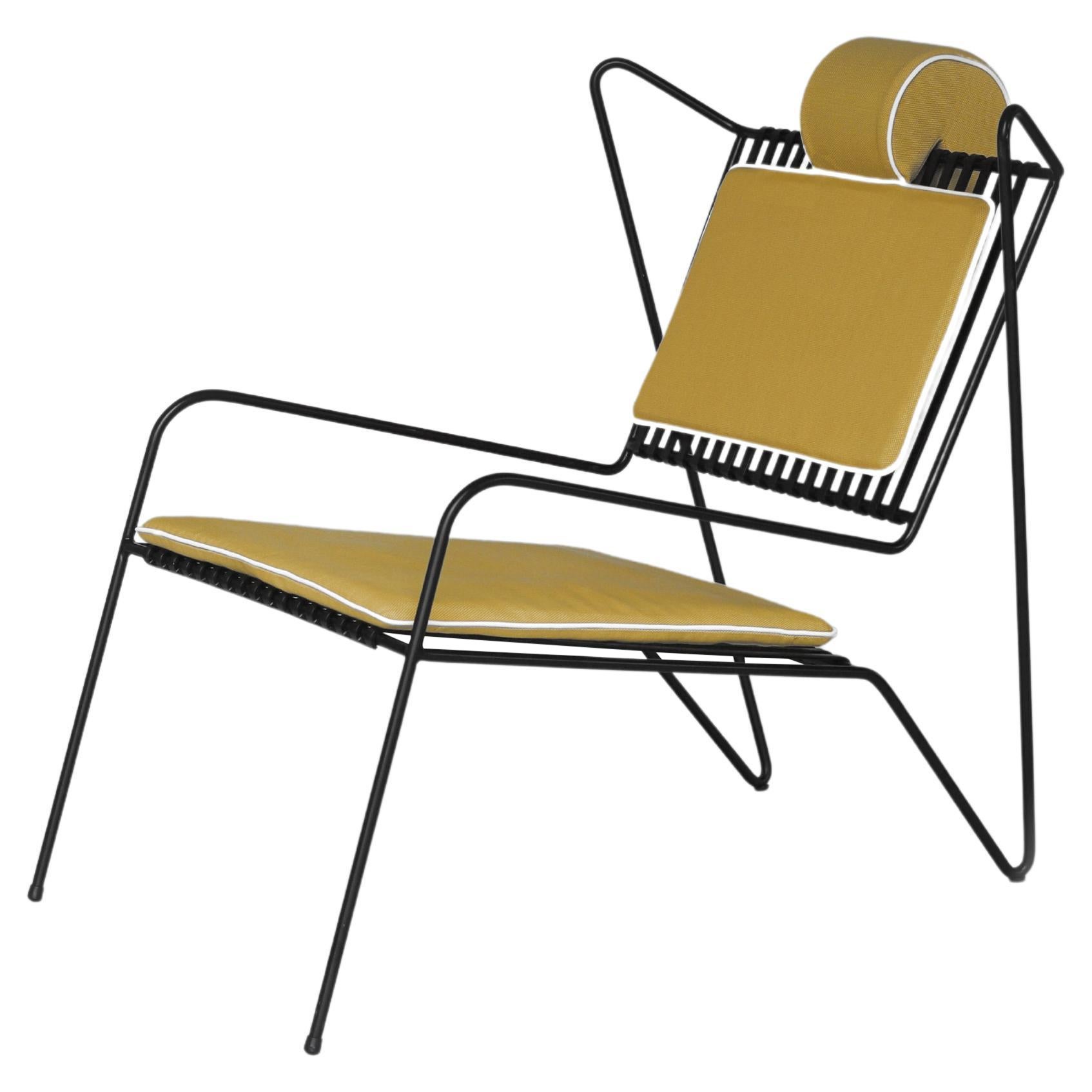 Schwarzer Capri Easy Loungesessel mit Rückenlehne und Sitzkissen von Cools Collection im Angebot