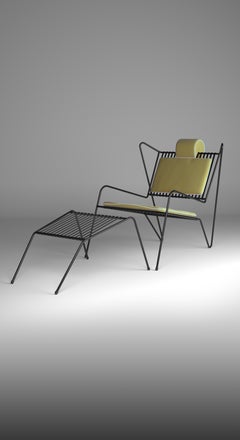 Schwarzer Capri Easy Loungesessel mit Kissen und Ottomane von Cools Collection
