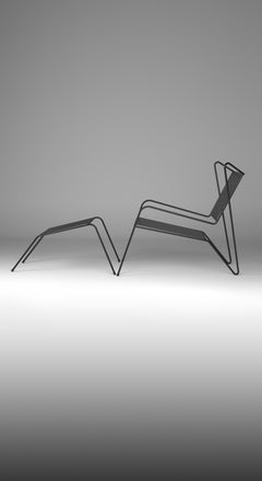 Black Capri Easy Lounge Chair with Ottoman by Cools Collection