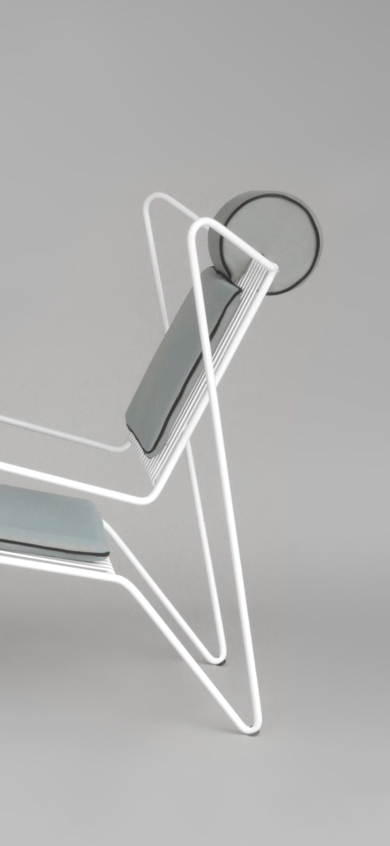 Acciaio inossidabile Sedia Capri Easy Lounge nera con ottomana di Cools Collection in vendita