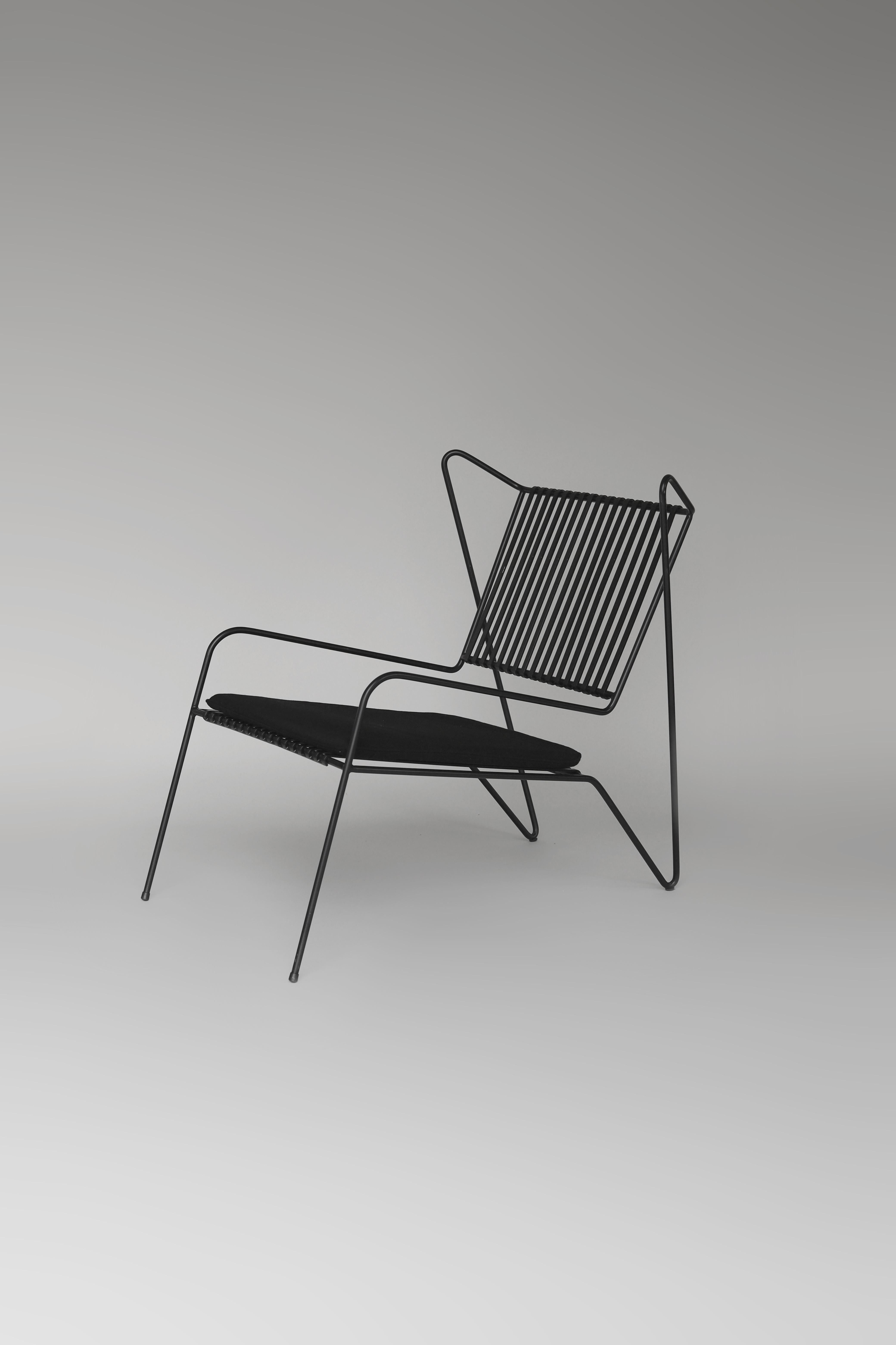 Black Capri Easy Lounge chair with seat cushion by Cools Collection
Materials: Powder coated stainless steel, fabric suitable for outdoor use.
Dimensions: Lounge Chair: W 70 x D 84 x H 78 cm (seat height 34cm).
Seat cushion: W 50 x D 53 x H