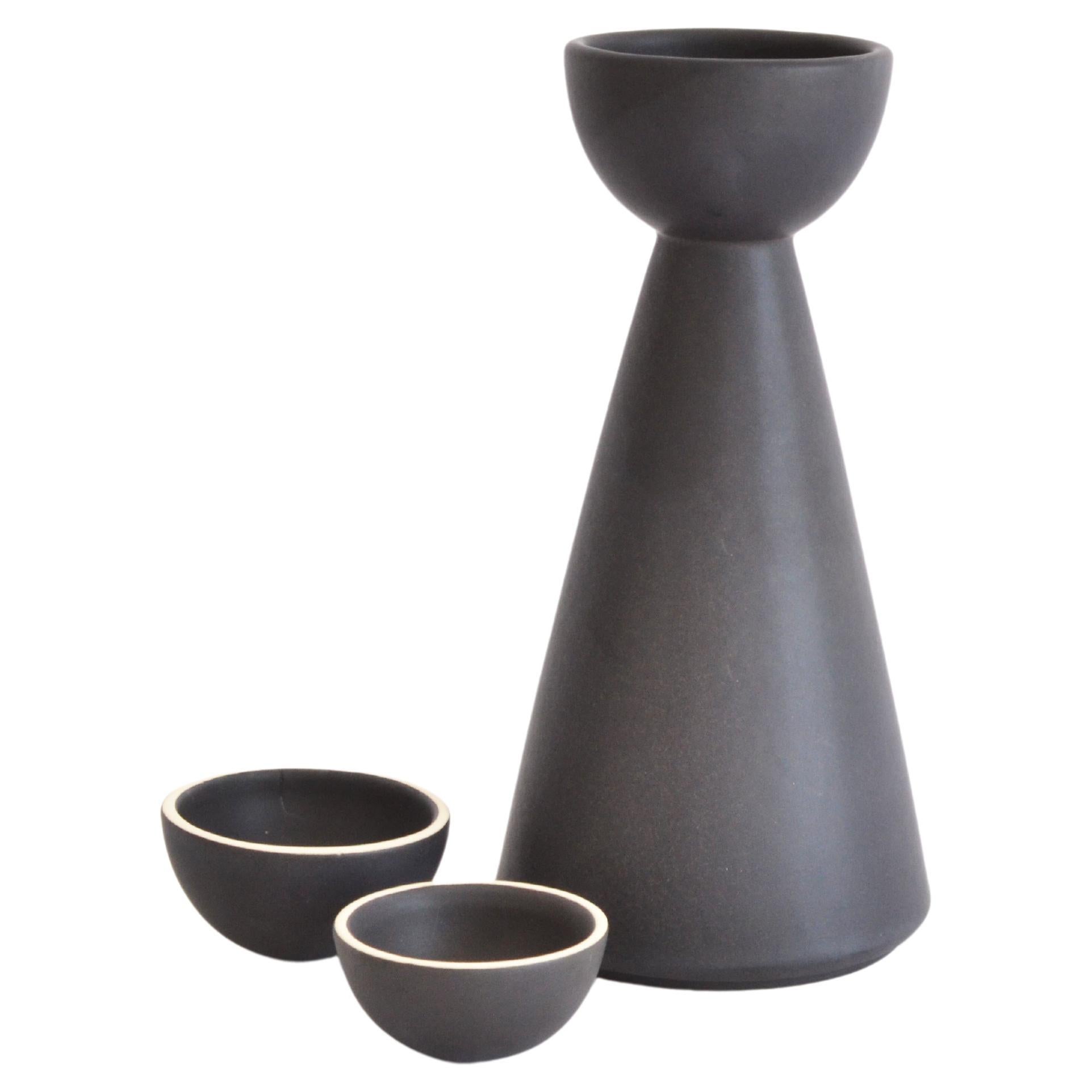 BLACK Carafe Contemporary Inspired by Traditional Jug Pitcher for Mezcal For Sale