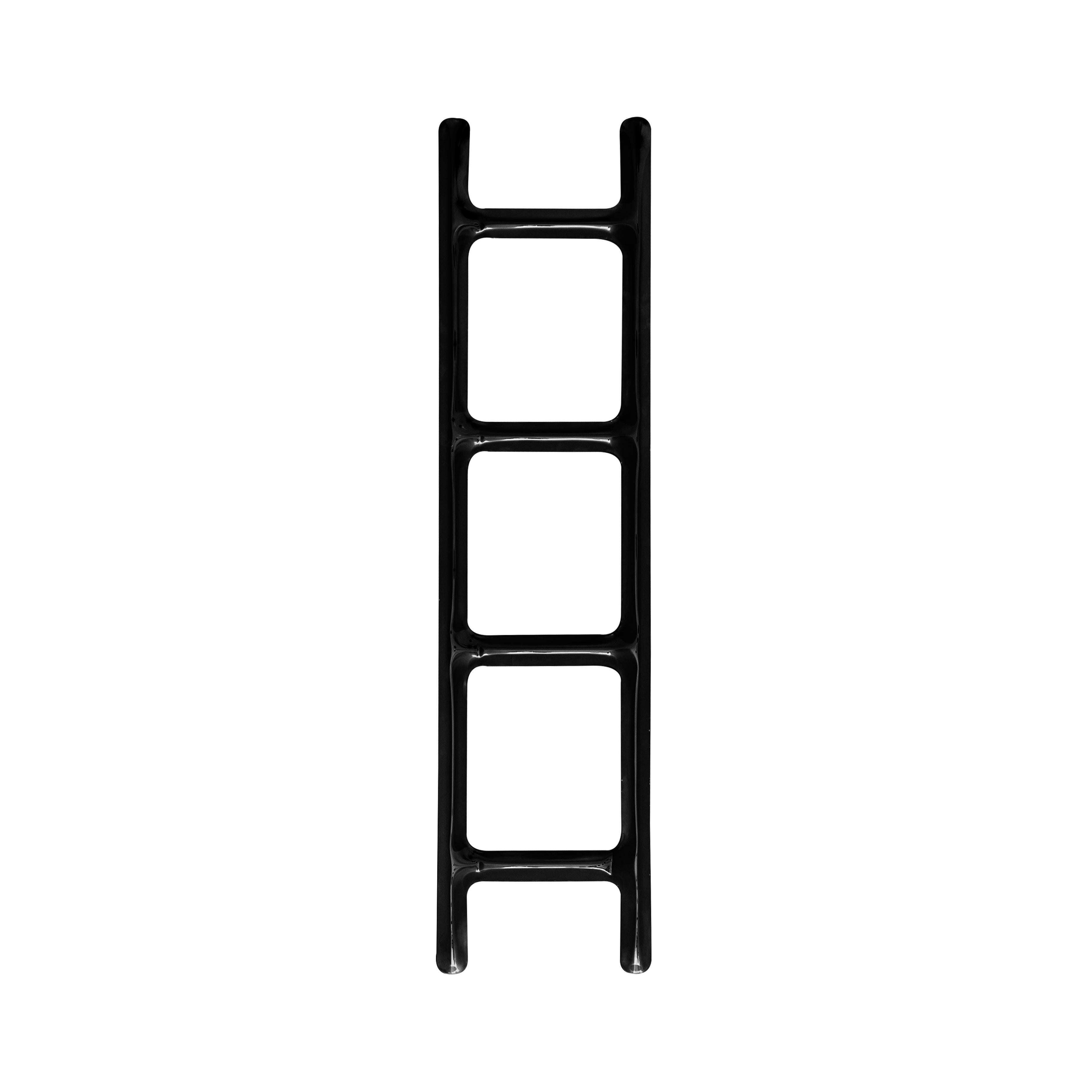 Black carbon steel drab sculptural hanger by Zieta
Dimensions: W 46 x H 188 cm 
Material: Carbon steel
Finish: Lacquered. Thermal coloring. Polished. 
Also available in beige grey matt, graphite grey matt, and black or white glossy. Available